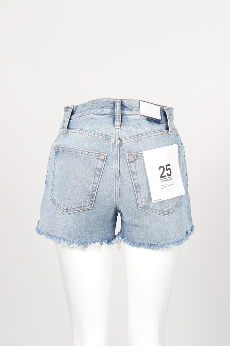 RE/DONE HIGH RISE DENIM SHORTS W25 UK 6-8 - Image 4