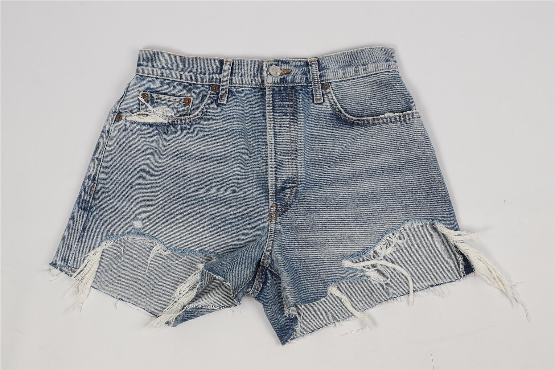 RE/DONE HIGH RISE DENIM SHORTS W27 UK 8-10 - Image 2