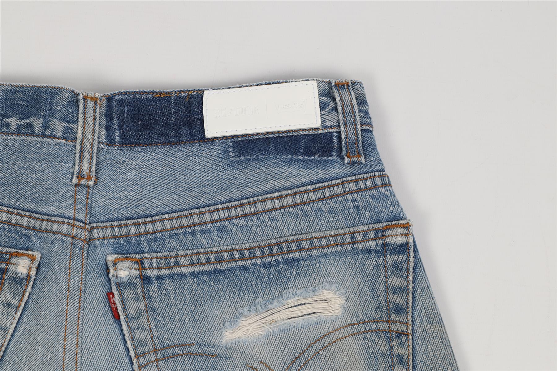 RE/DONE HIGH RISE DENIM SHORTS W27 UK 8-10 - Image 5