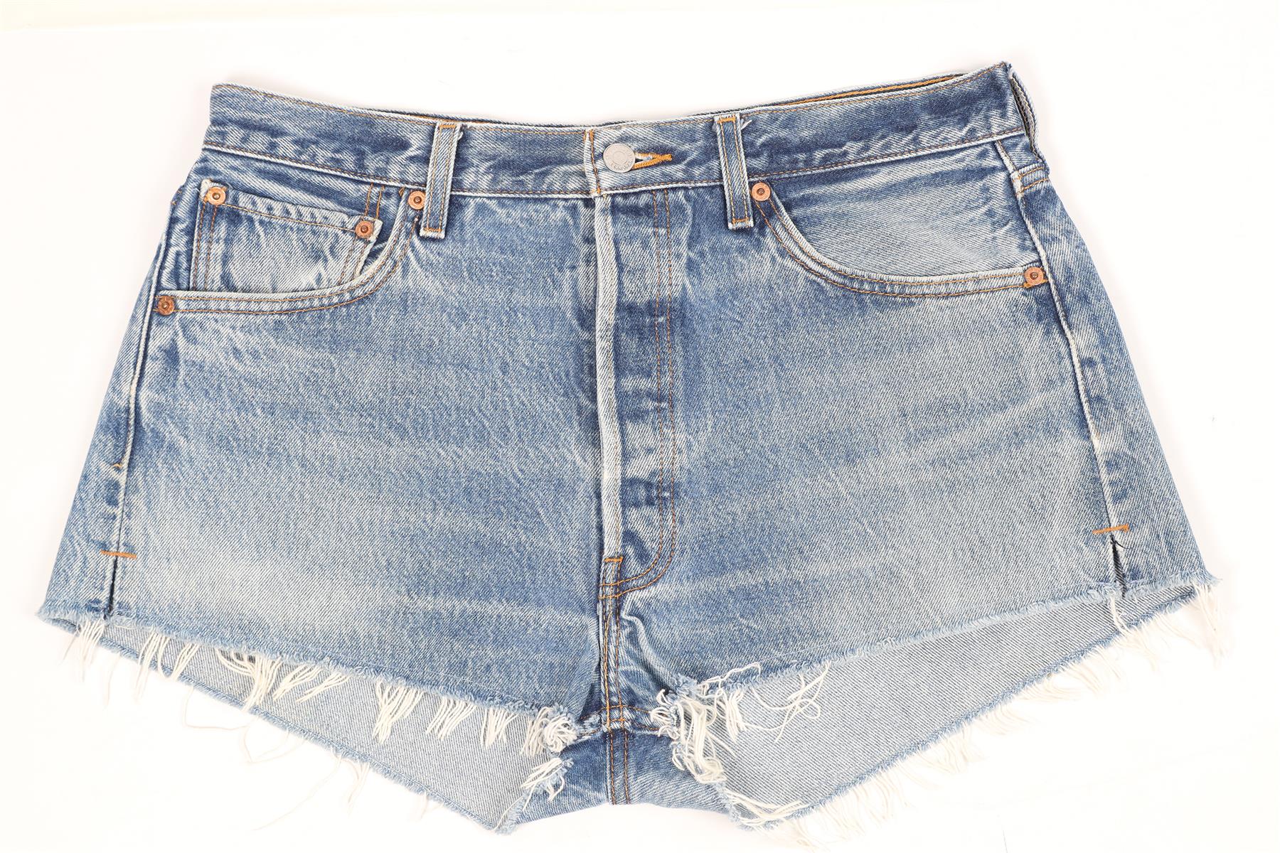 RE/DONE HIGH RISE DENIM SHORTS W28 UK 10 - Image 2