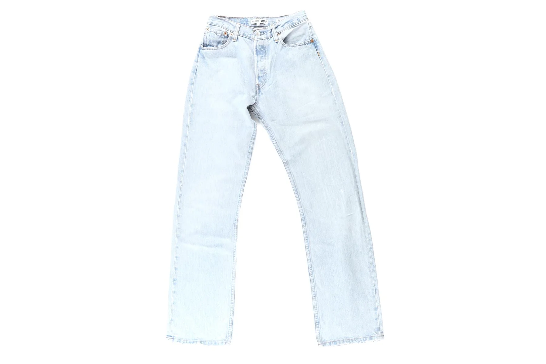 RE/DONE + LEVI'S BLUE HIGH RISE STRAIGHT LEG JEANS W24 UK 6 - Image 2