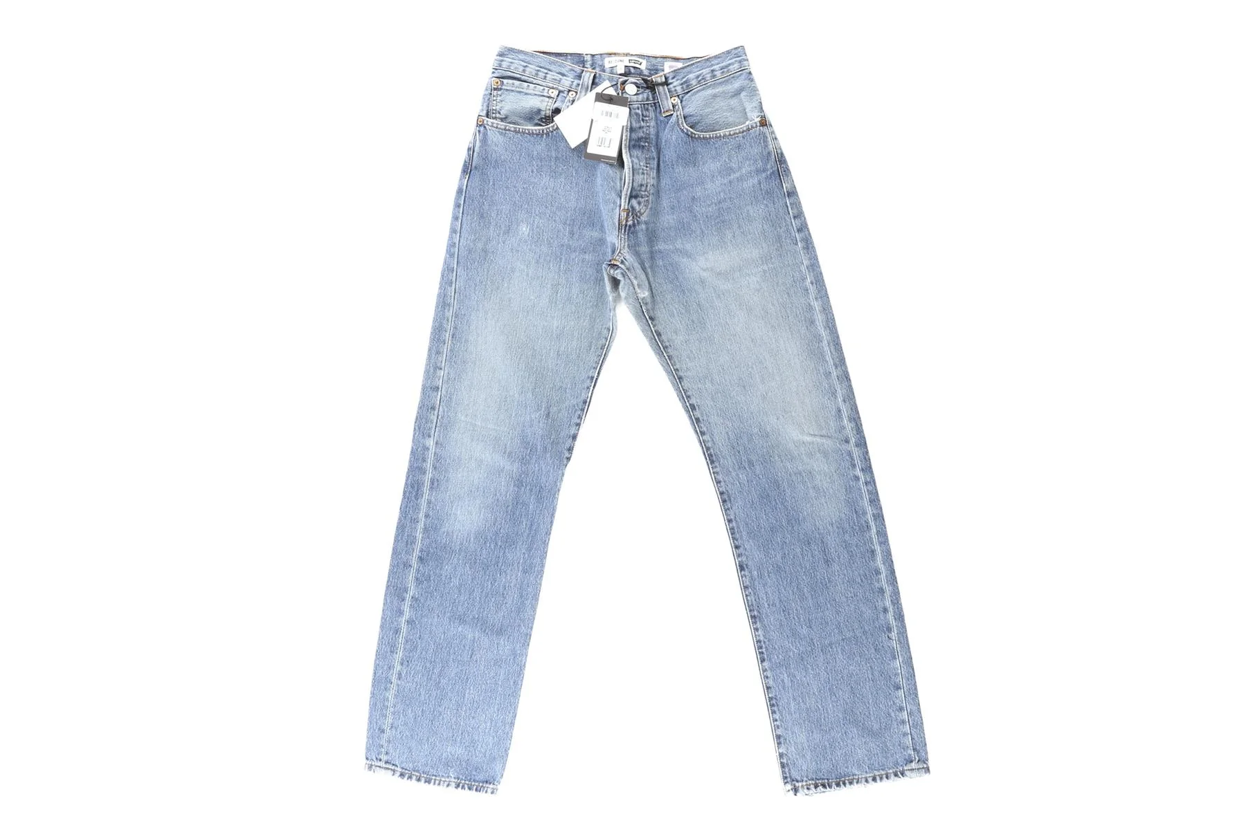 RE/DONE + LEVI'S BLUE HIGH RISE STRAIGHT LEG JEANS W25 UK 6/8 - Image 2
