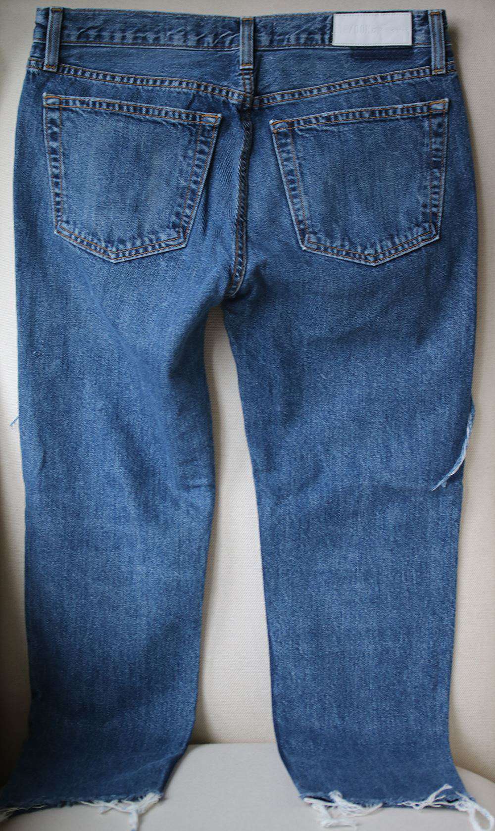 RE/DONE LEVI'S HIGH-RISE RIPPED DENIM JEANS W27 UK 8/10 - Image 2