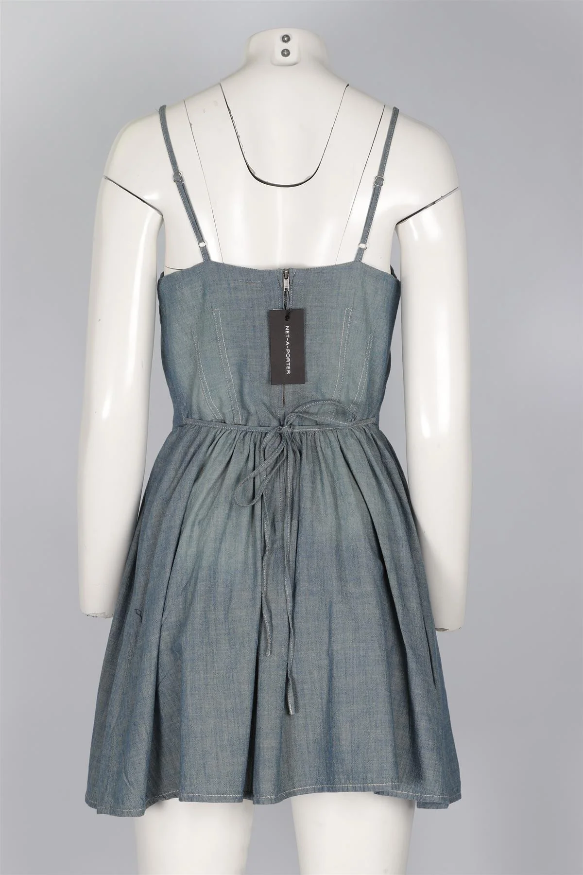 RE/DONE + PAMELA ANDERSON BLUE CHAMBRAY MINI DRESS SMALL - Image 4