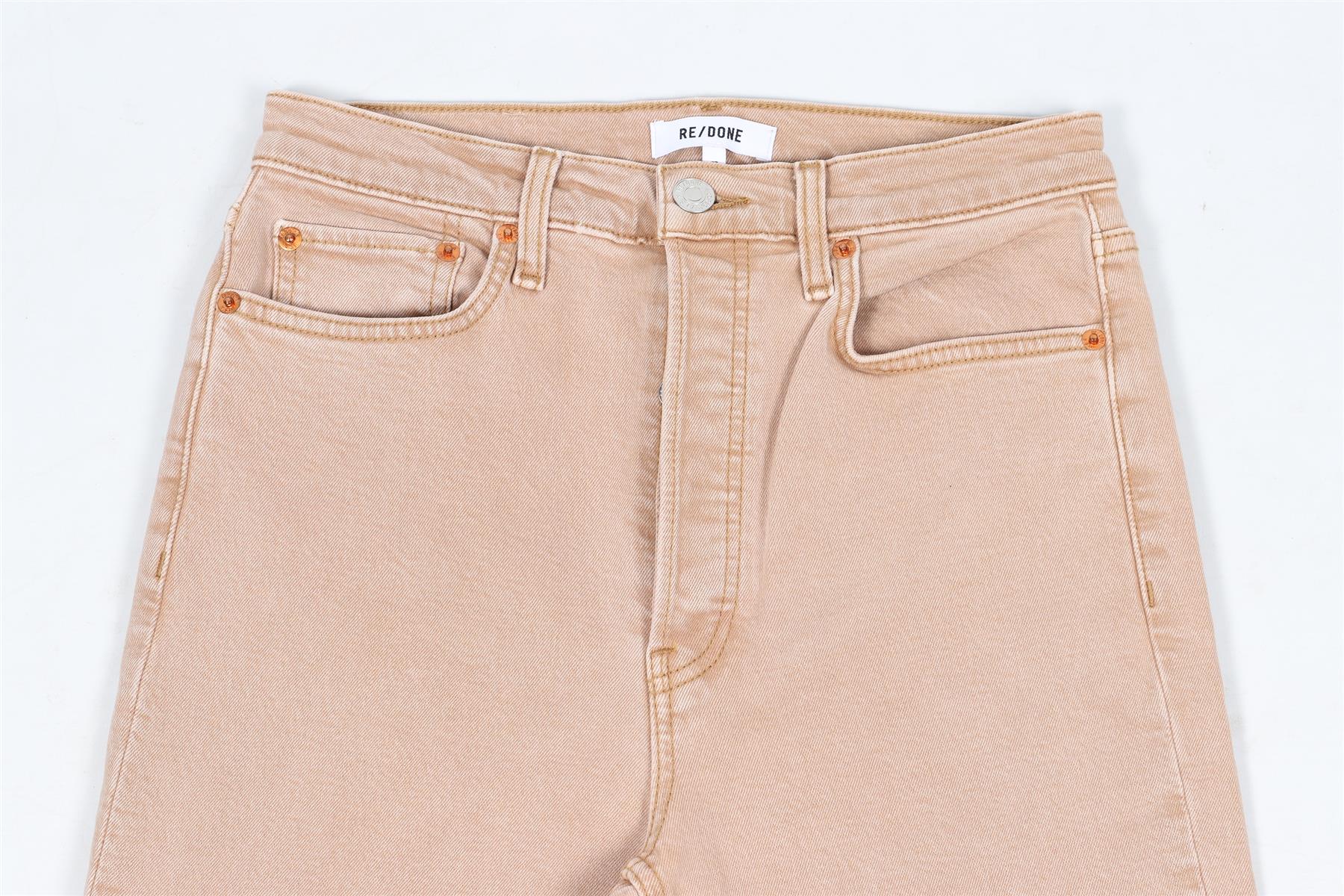 RE/DONE TAN HIGH RISE STRAIGHT LEG JEANS W27 UK 8-10 - Image 4