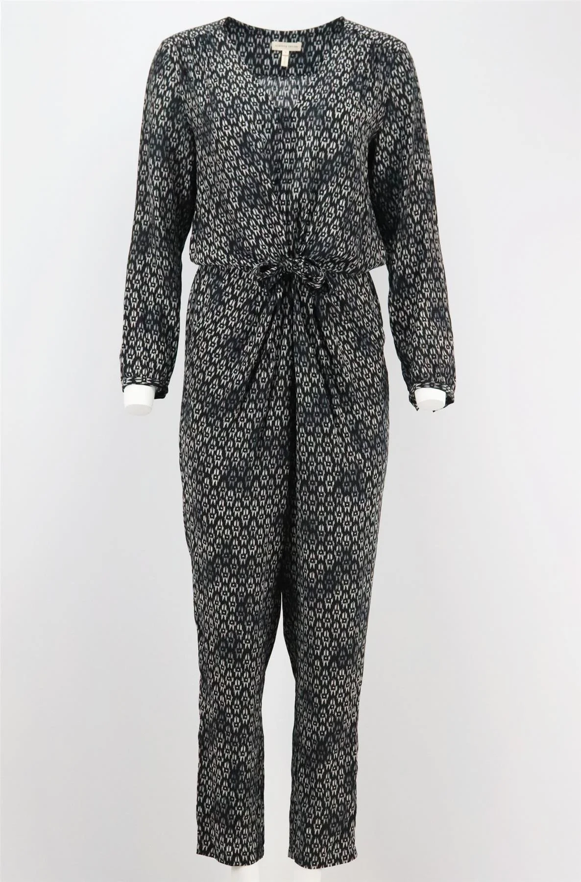 REBECCA TAYLOR TIE FRONT PRINTED SILK JUMPSUIT US 8 UK 12 - Image 2