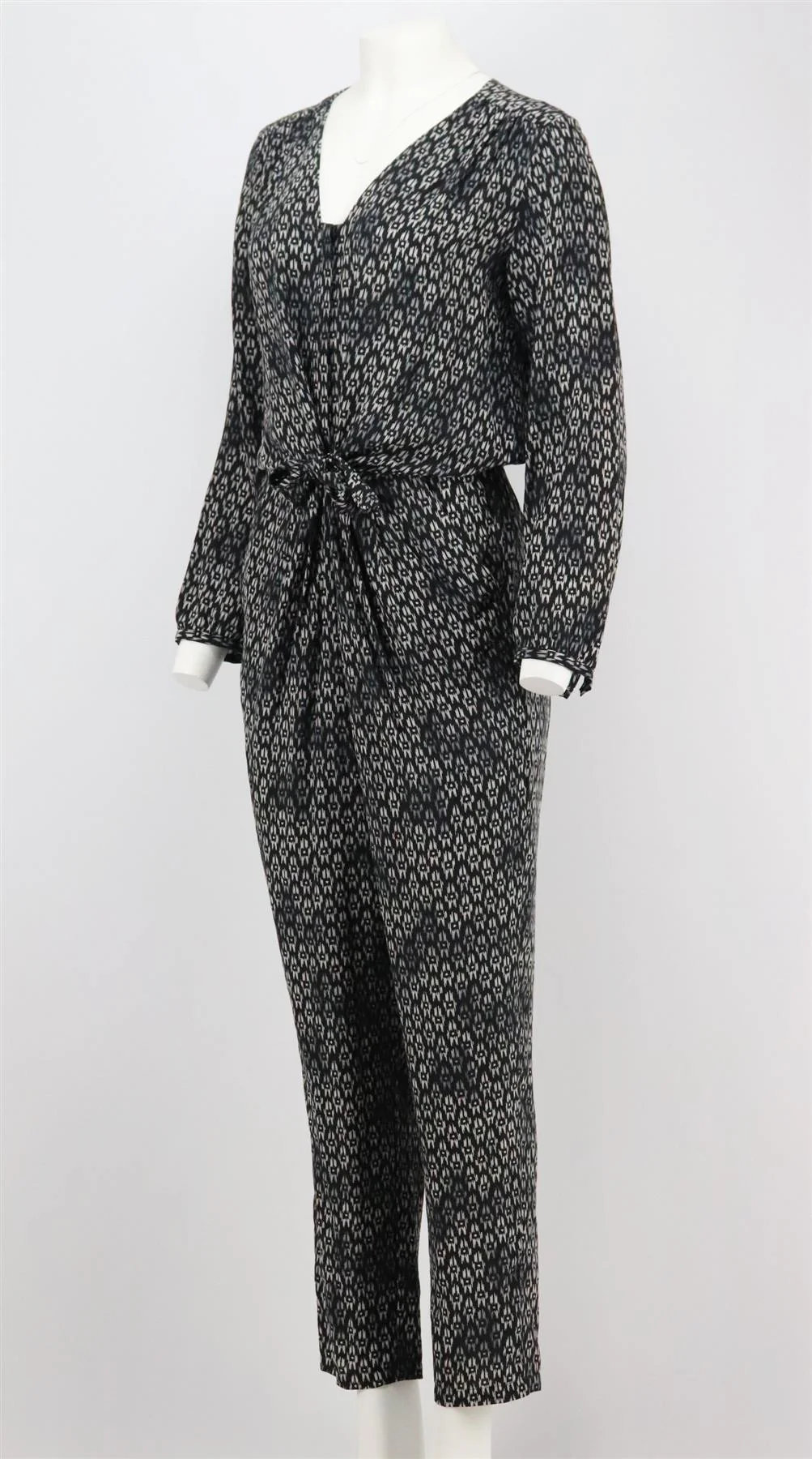 REBECCA TAYLOR TIE FRONT PRINTED SILK JUMPSUIT US 8 UK 12 - Image 3