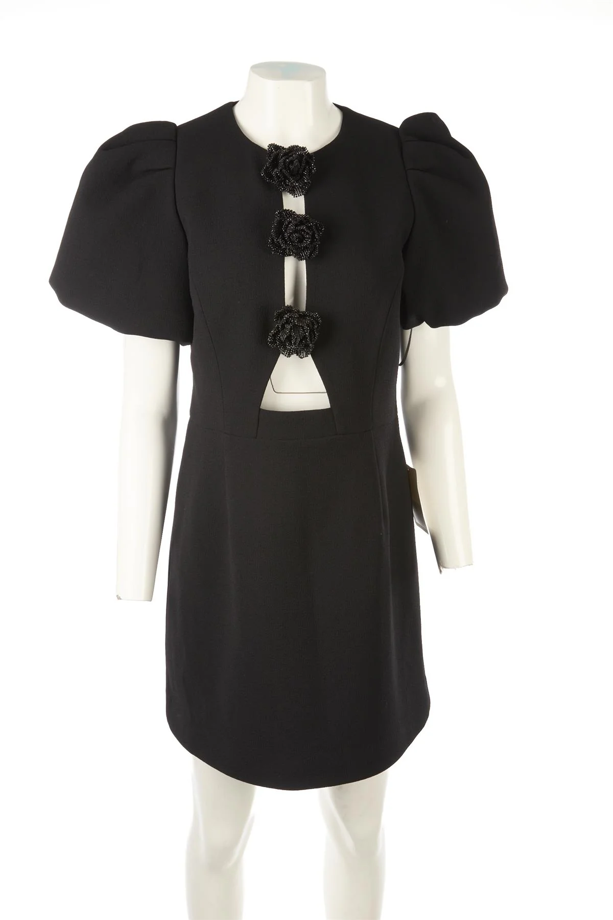 REBECCA VALLANCE BLACK CREPE MINI DRESS UK 14 - Image 2