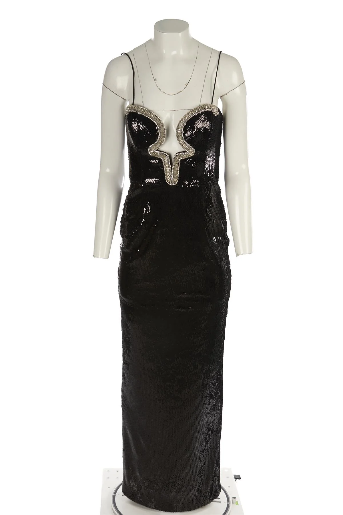 REBECCA VALLANCE BLACK SEQUIN MAXI DRESS UK 8 - Image 2
