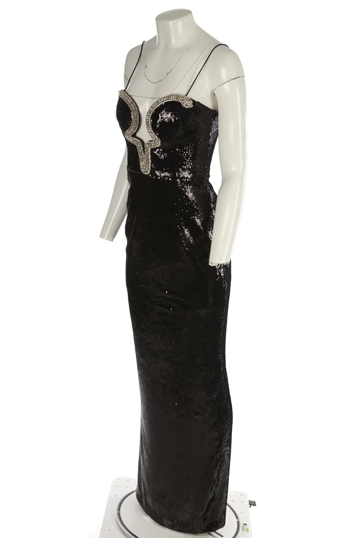 REBECCA VALLANCE BLACK SEQUIN MAXI DRESS UK 8 - Image 3