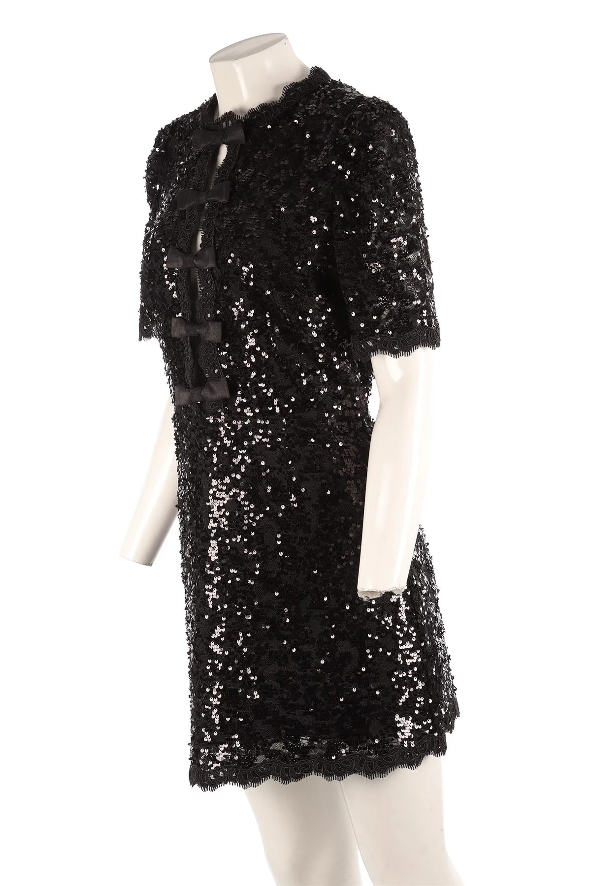 REBECCA VALLANCE BLACK SEQUIN MINI DRESS UK 14 - Image 3