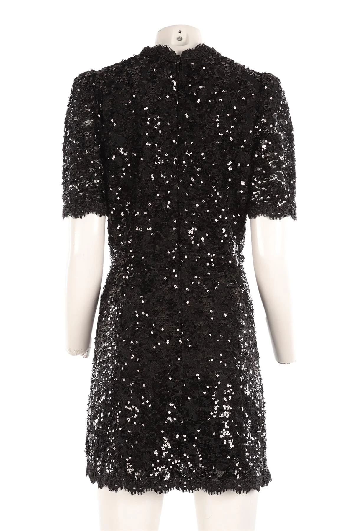 REBECCA VALLANCE BLACK SEQUIN MINI DRESS UK 14 - Image 4
