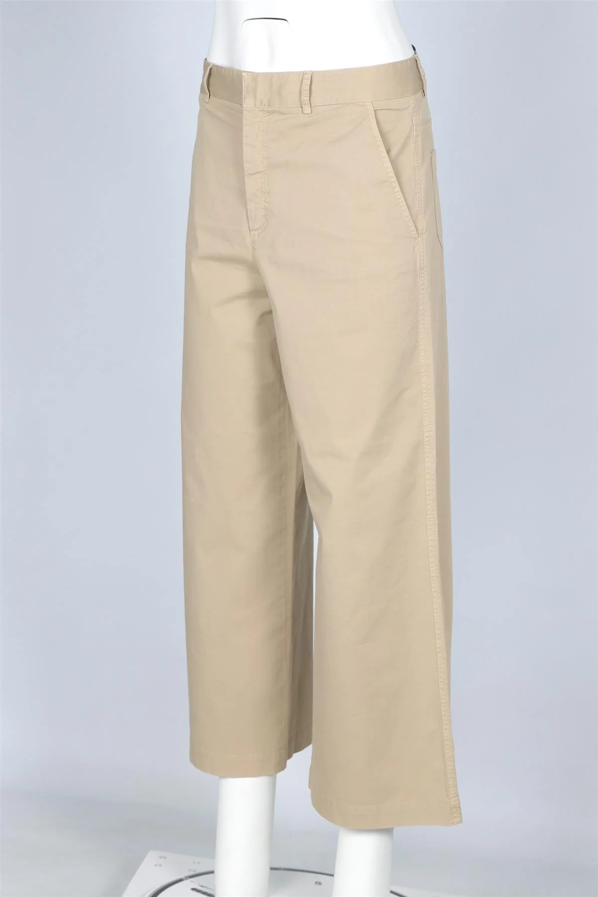RED VALENTINO BEIGE COTTON WIDE LEG TROUSERS FR 42 UK 14 - Image 3