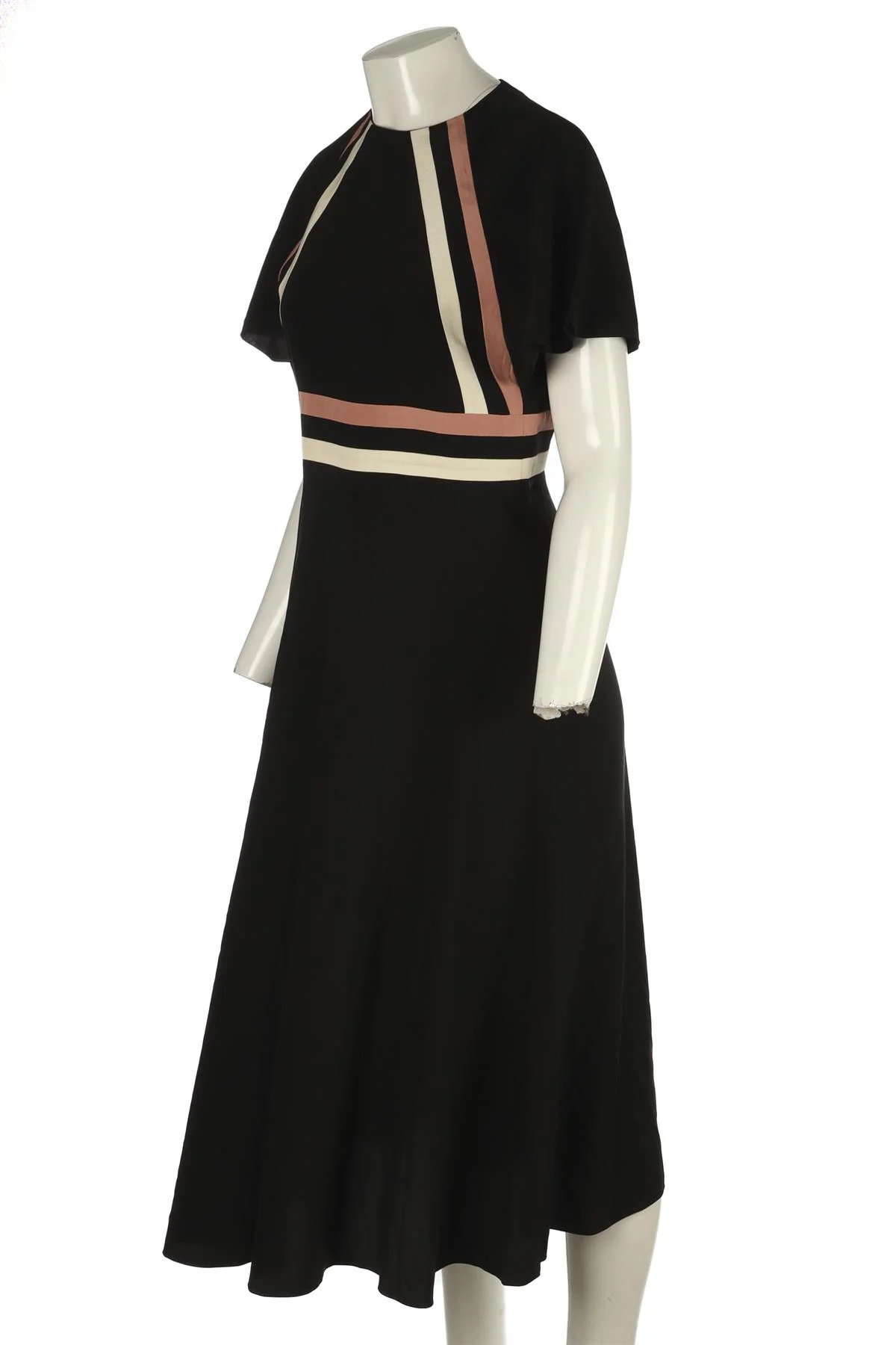 RED VALENTINO BLACK SILK MIDI DRESS IT 42 UK 10 - Image 3