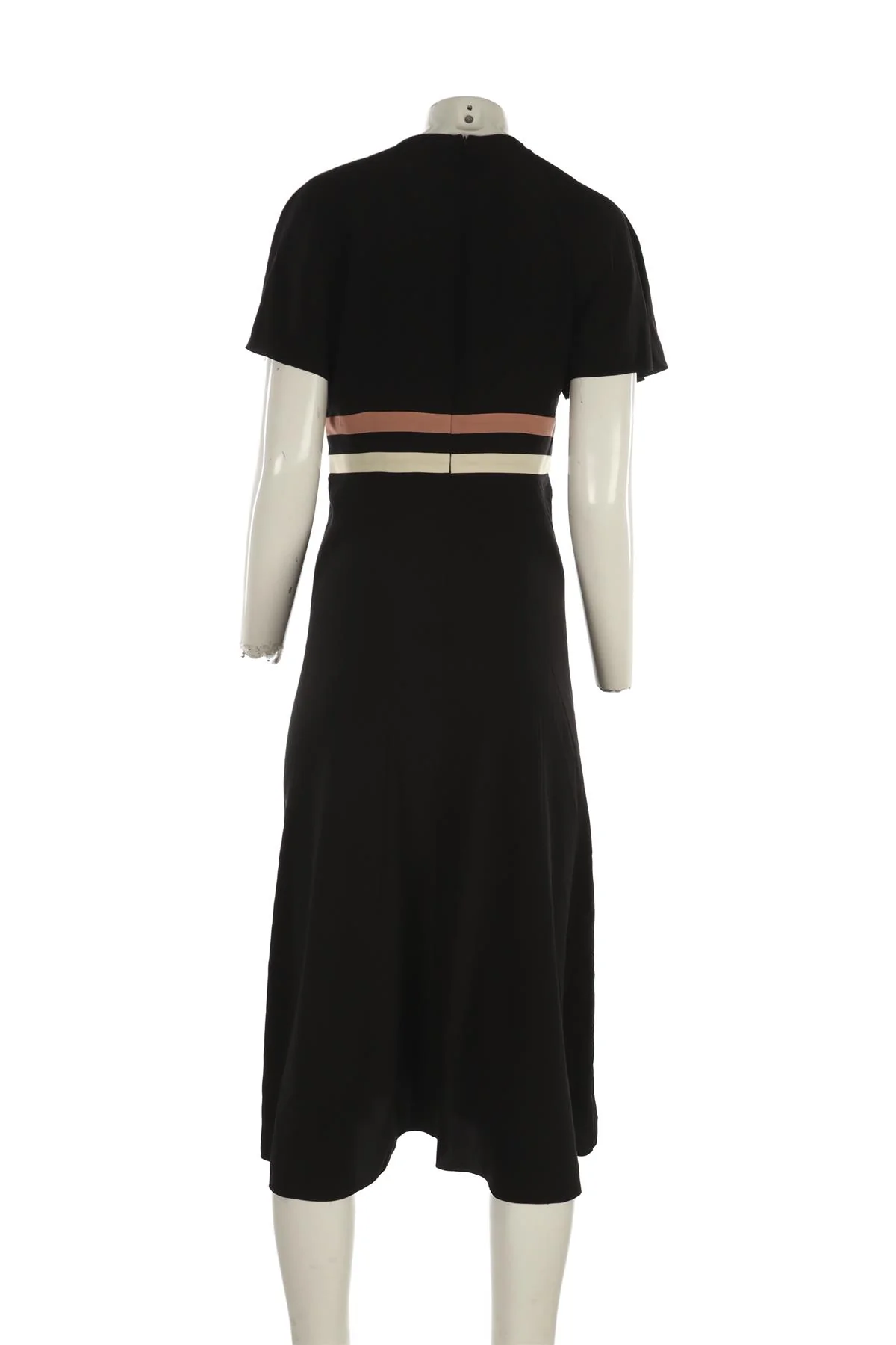 RED VALENTINO BLACK SILK MIDI DRESS IT 42 UK 10 - Image 4