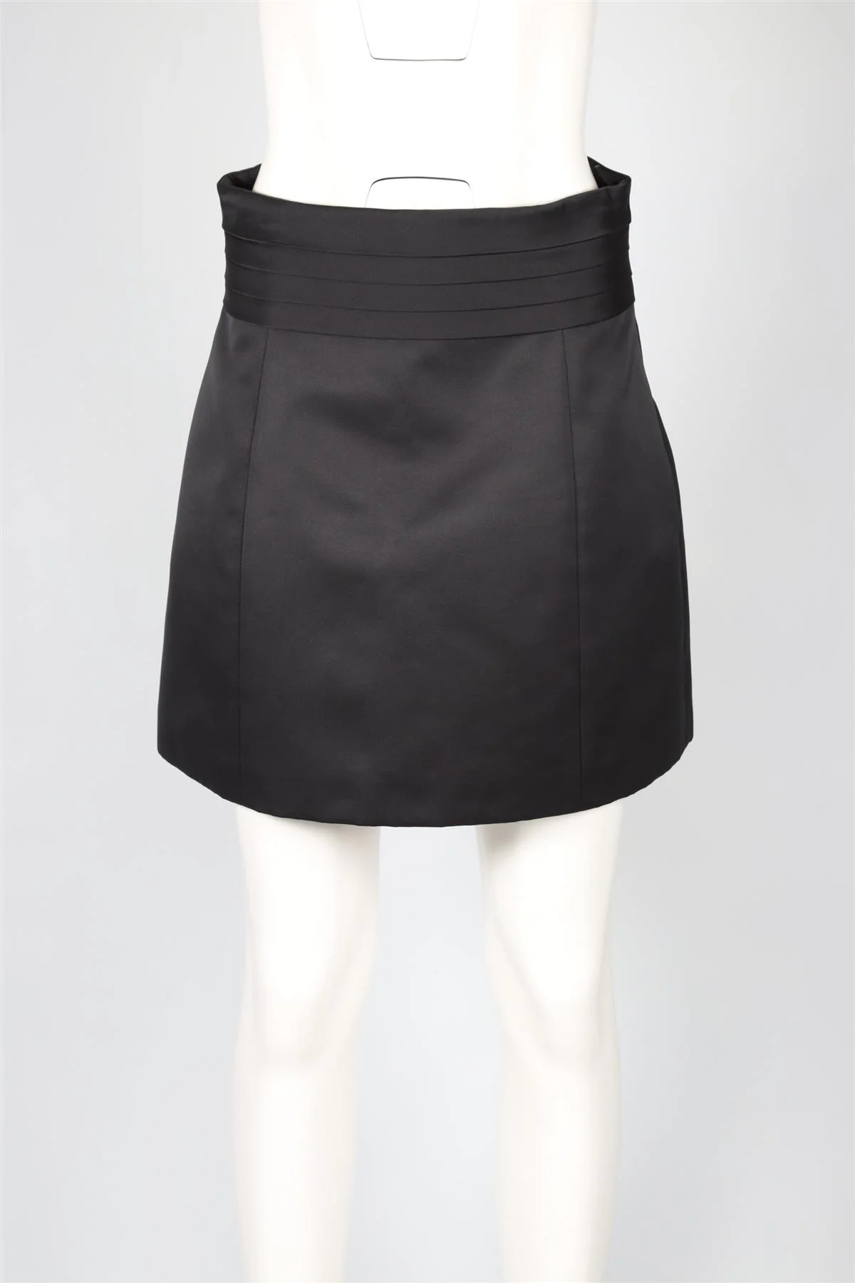 REDEMPTION BLACK SATIN MINI SKIRT IT 44 UK 12 - Image 2