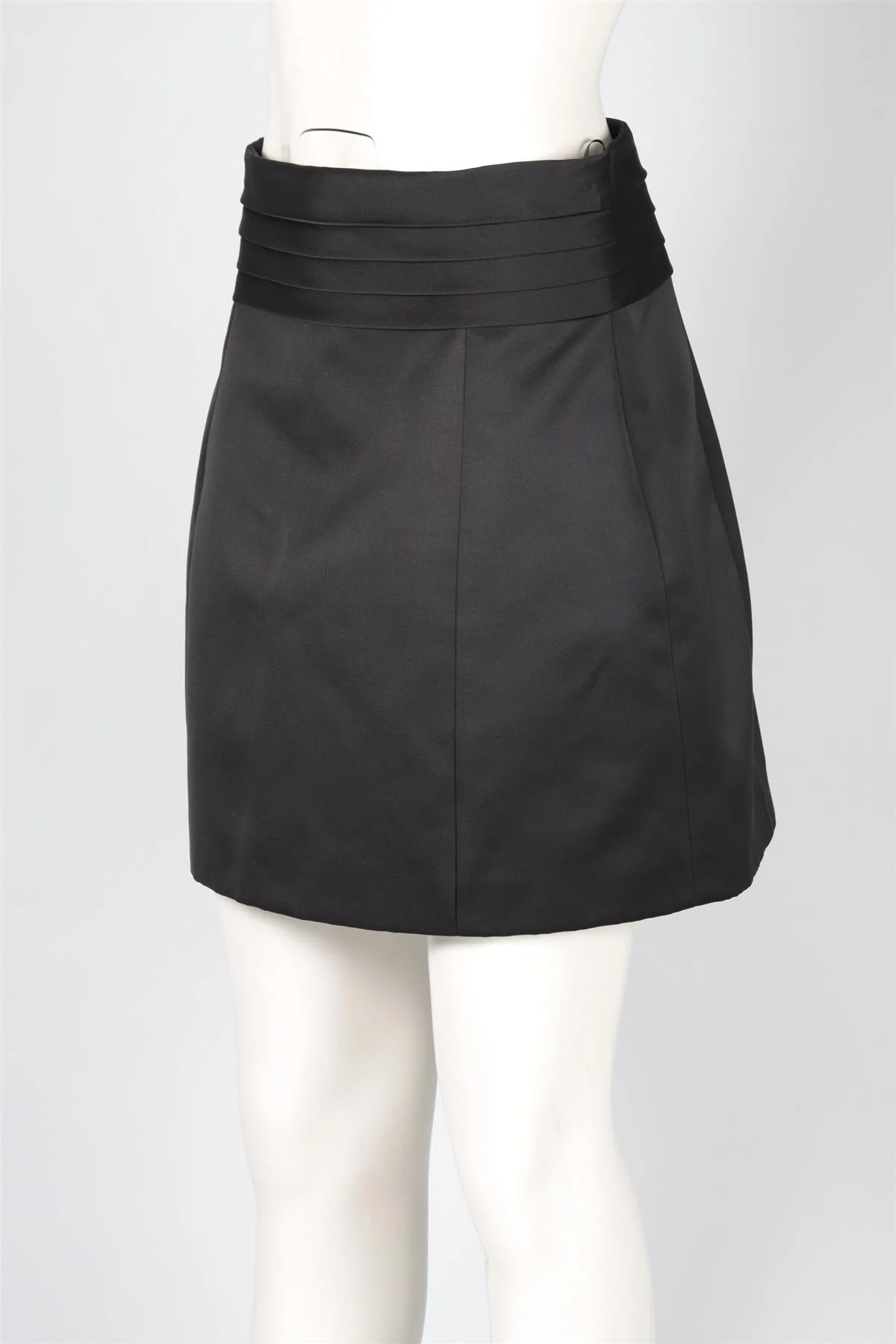 REDEMPTION BLACK SATIN MINI SKIRT IT 44 UK 12 - Image 3