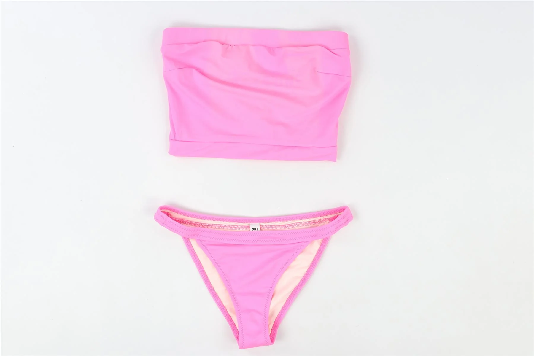 REDONE + SOLID STRIPED PINK BIKINI SMALL - Image 2