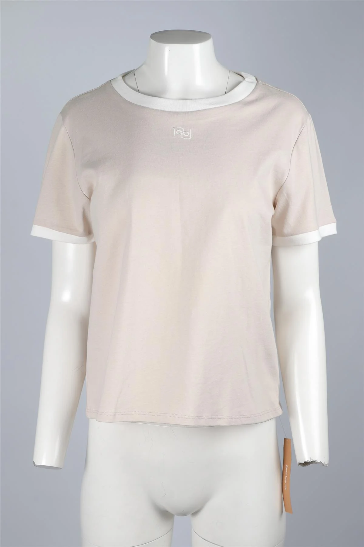 REFORMATION BEIGE COTTON T-SHIRT LARGE - Image 2