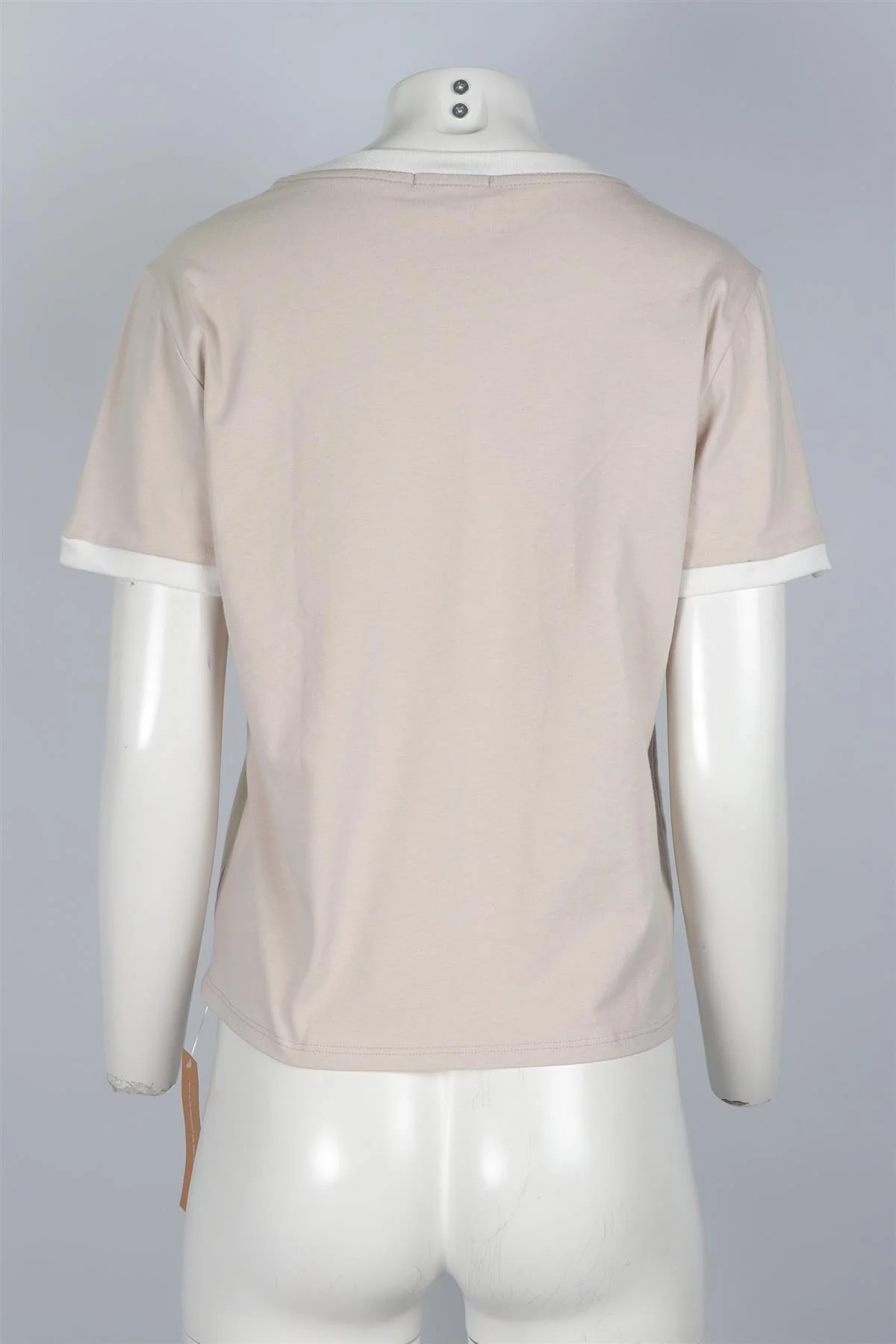 REFORMATION BEIGE COTTON T-SHIRT LARGE - Image 4