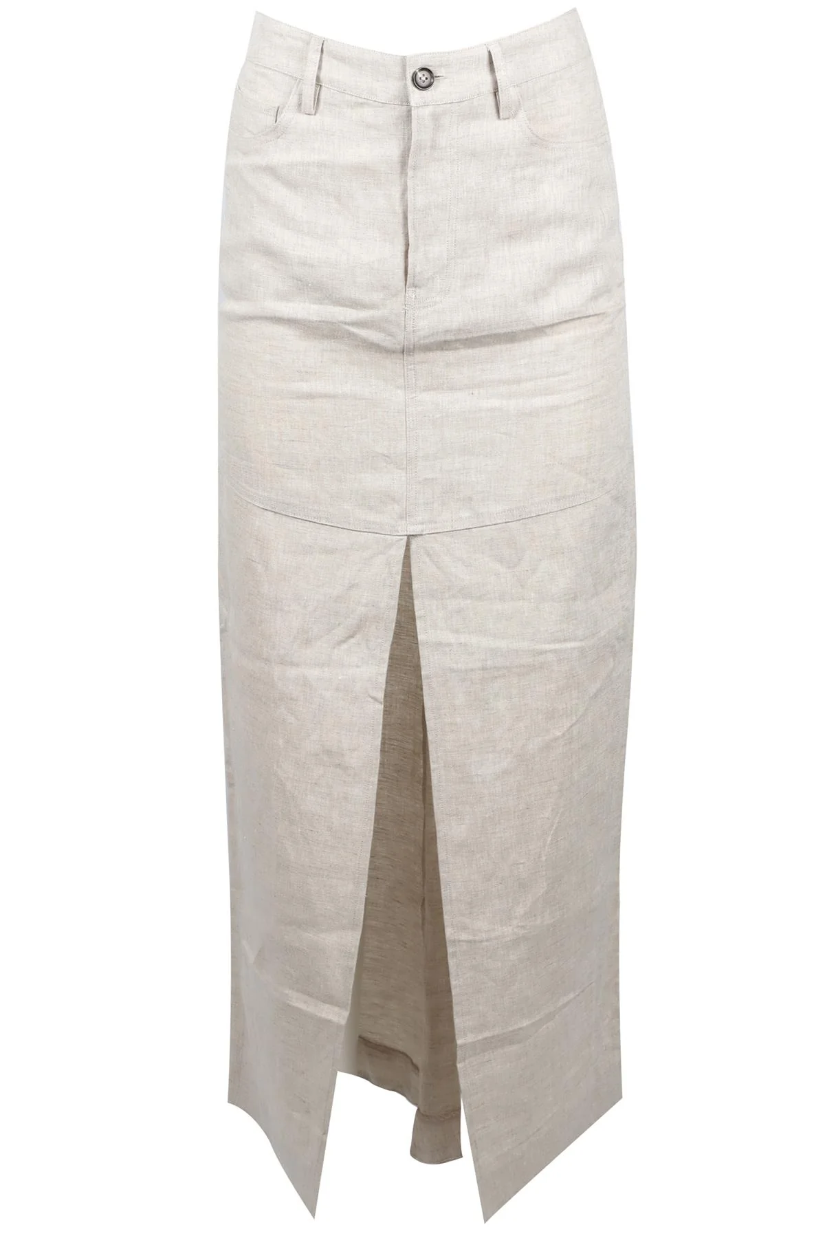 REFORMATION BEIGE LINEN MAXI SKIRT US 2 UK 6