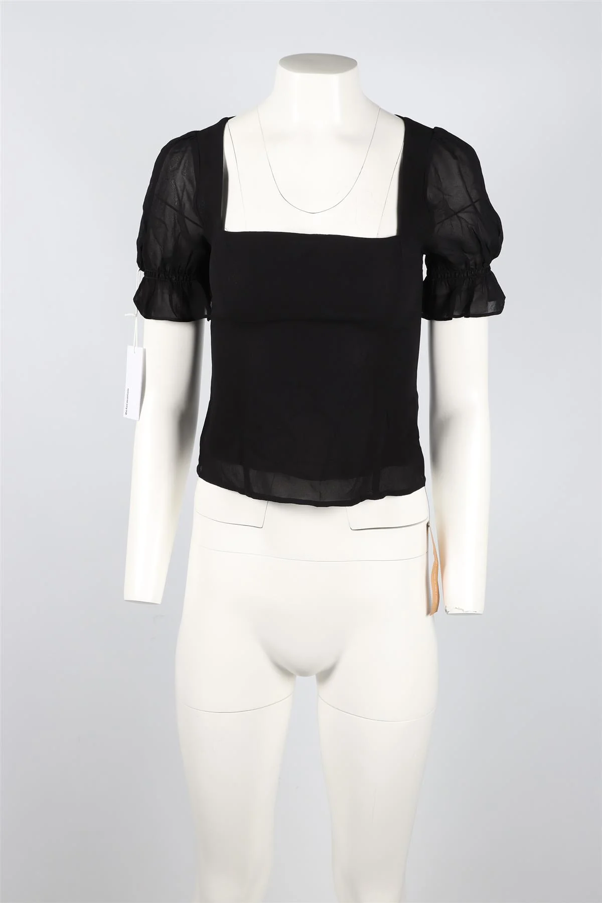 REFORMATION BLACK CHIFFON TOP US 2 UK 6 - Image 2