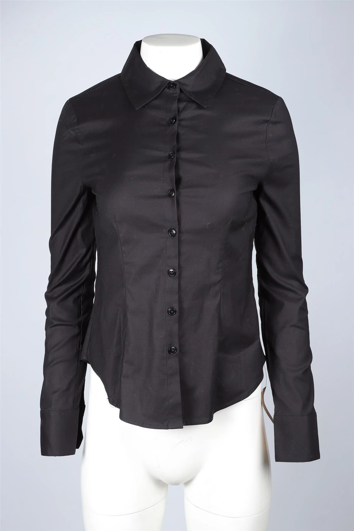 REFORMATION BLACK COTTON SHIRT US 2 UK 6 - Image 2