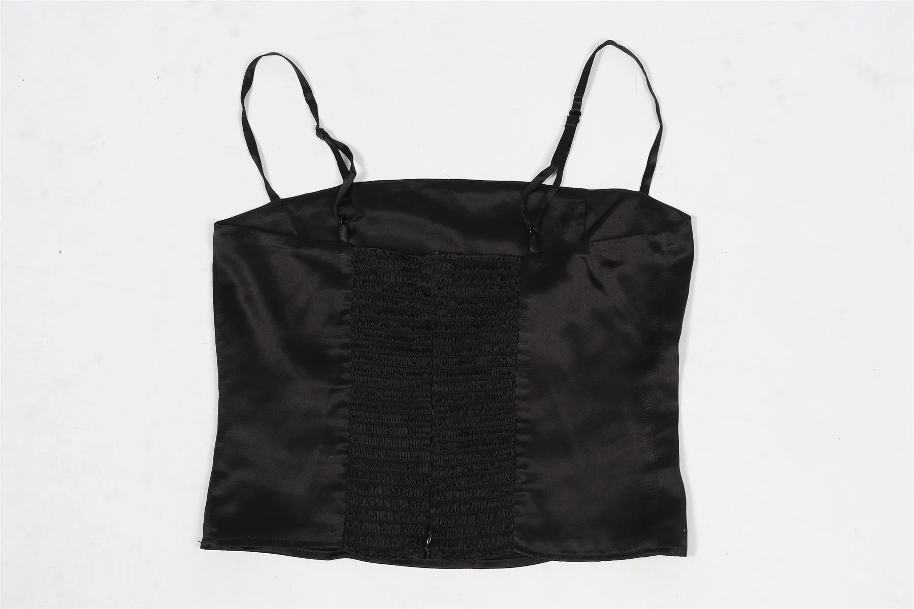 REFORMATION BLACK CROPPED SILK TOP US 0 UK 4 - Image 4