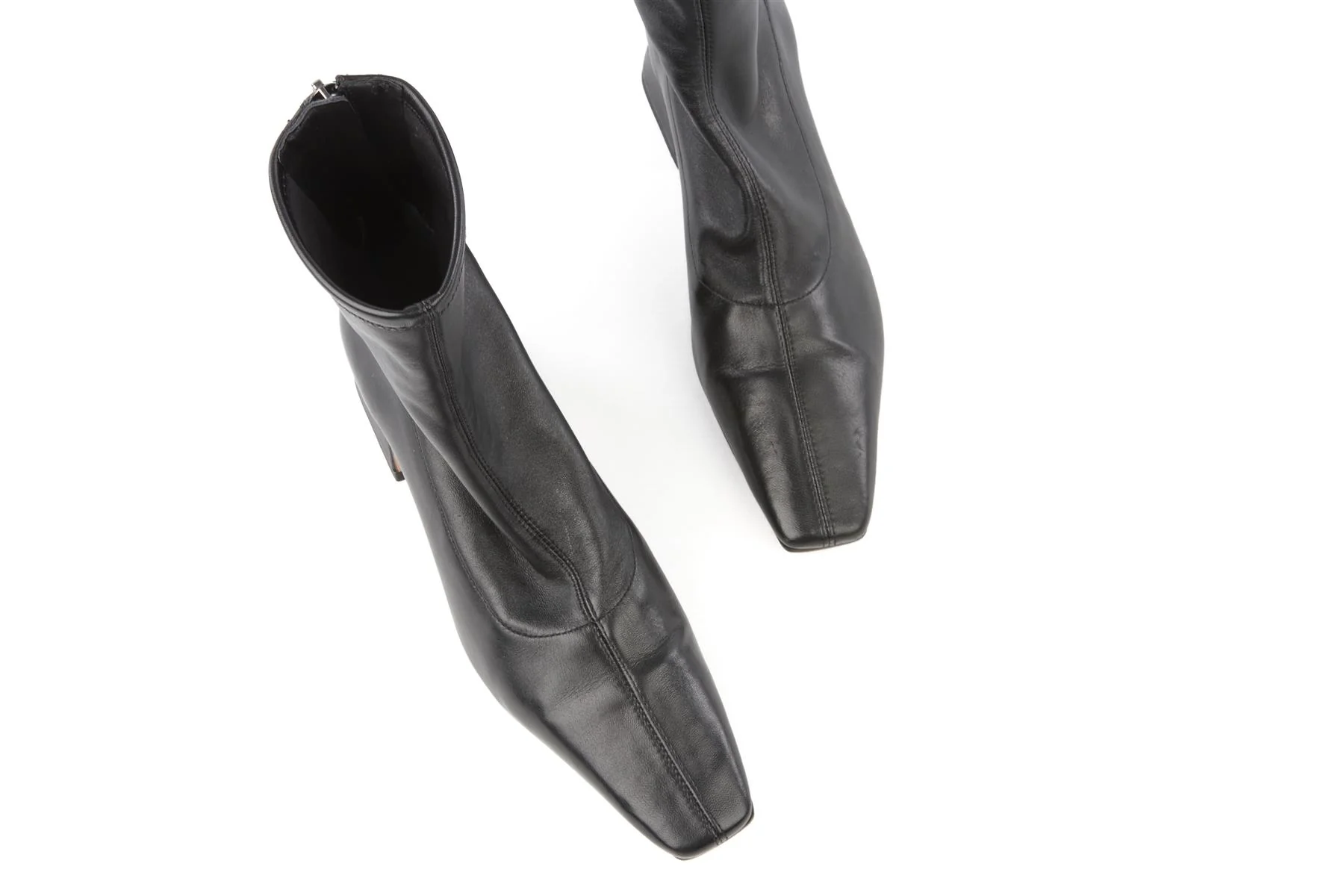 REFORMATION BLACK LEATHER ANKLE BOOTS US 7.5 UK 4.5 EU 37.5 - Image 3