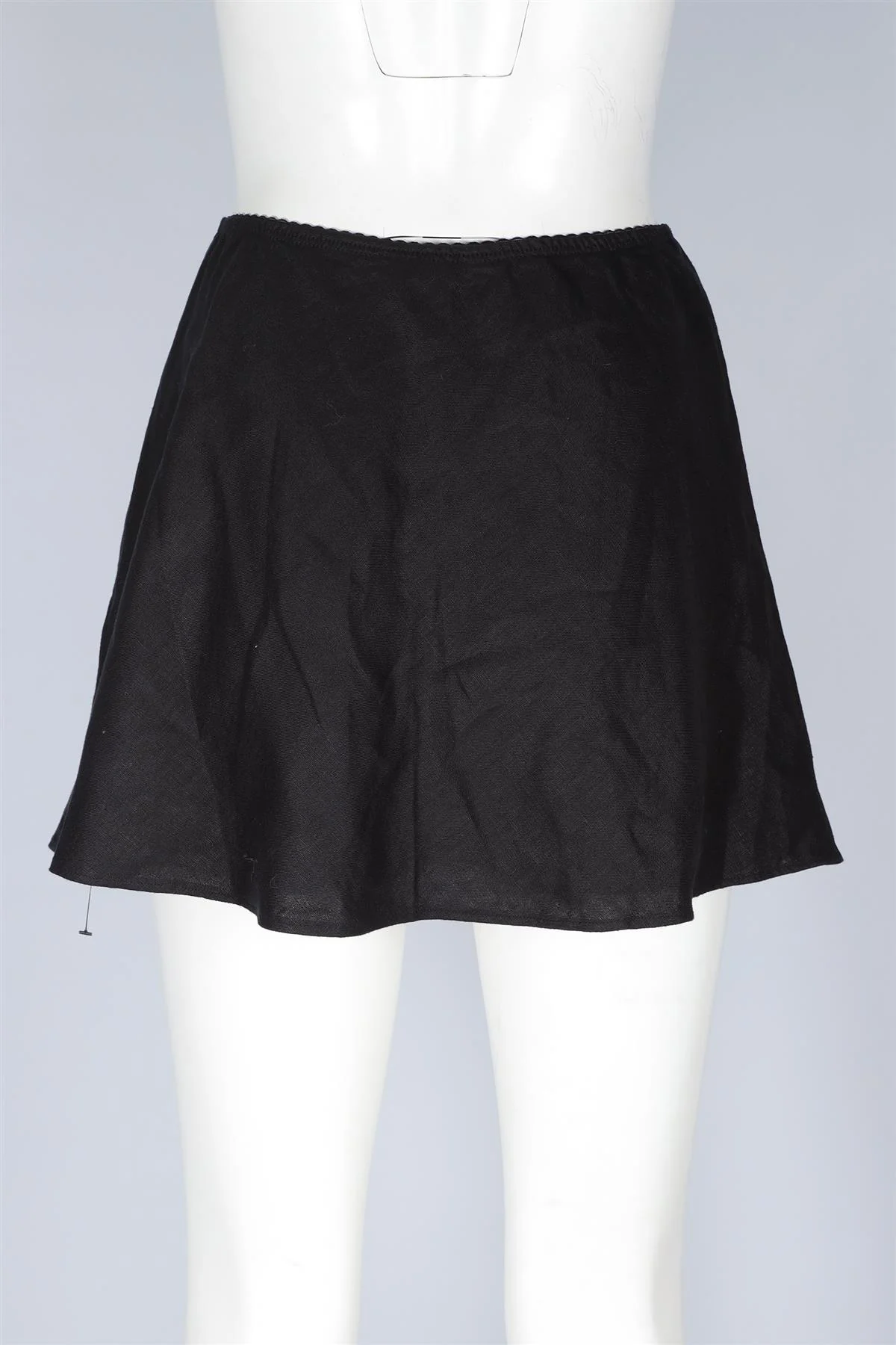 REFORMATION BLACK LINEN MINI SKIRT SMALL - Image 4