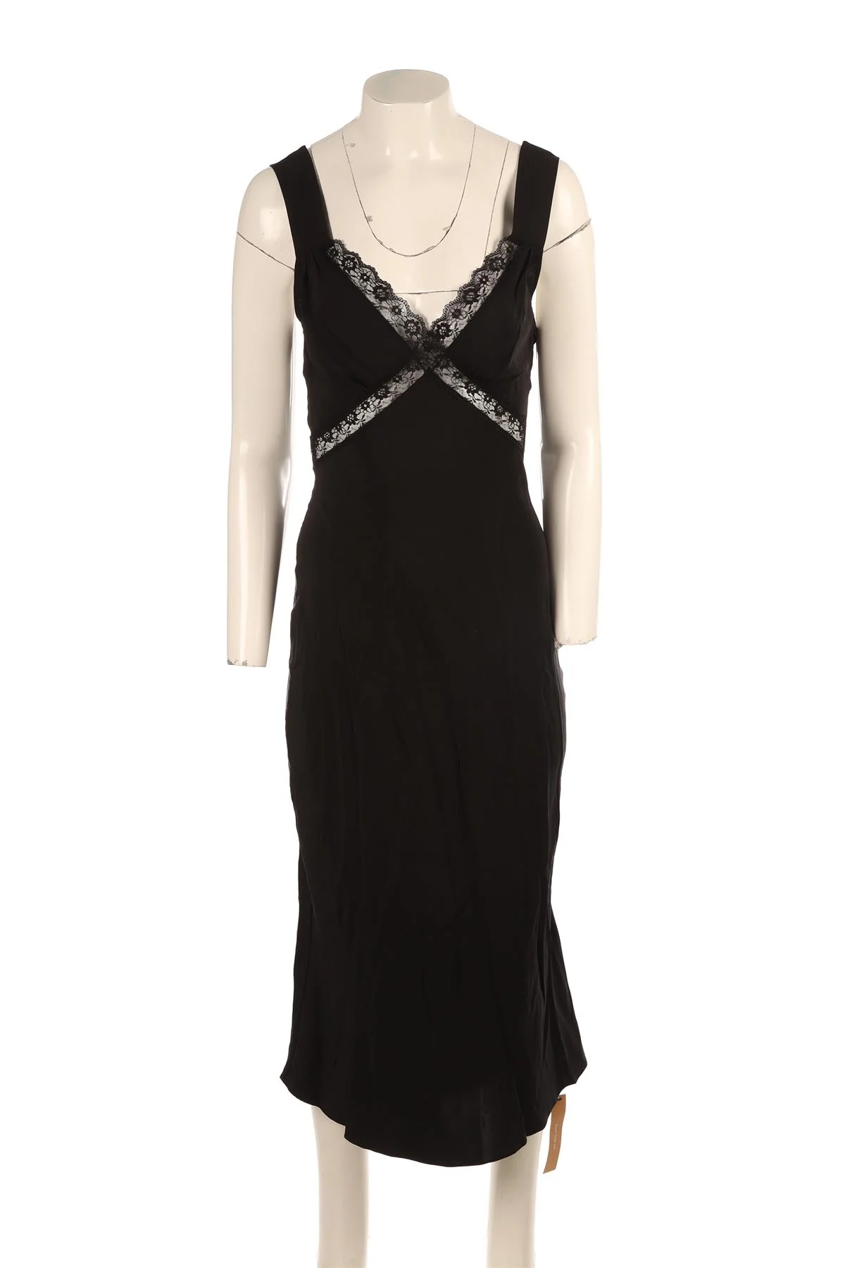 REFORMATION BLACK SILK MAXI DRESS SMALL - Image 2
