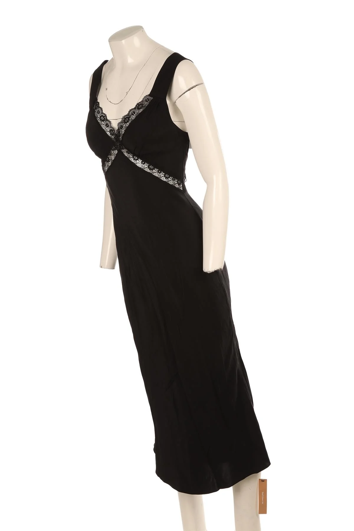 REFORMATION BLACK SILK MAXI DRESS SMALL - Image 3