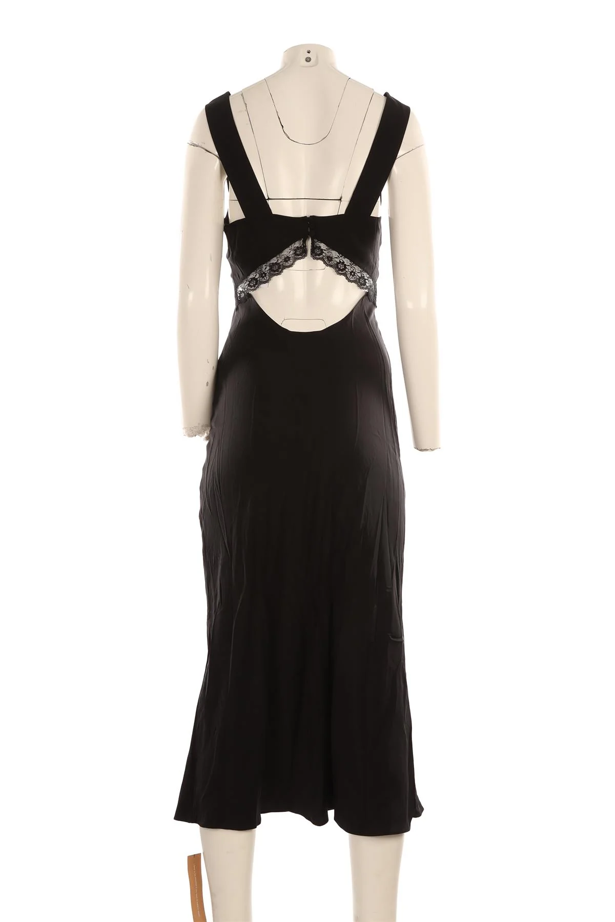 REFORMATION BLACK SILK MAXI DRESS SMALL - Image 4