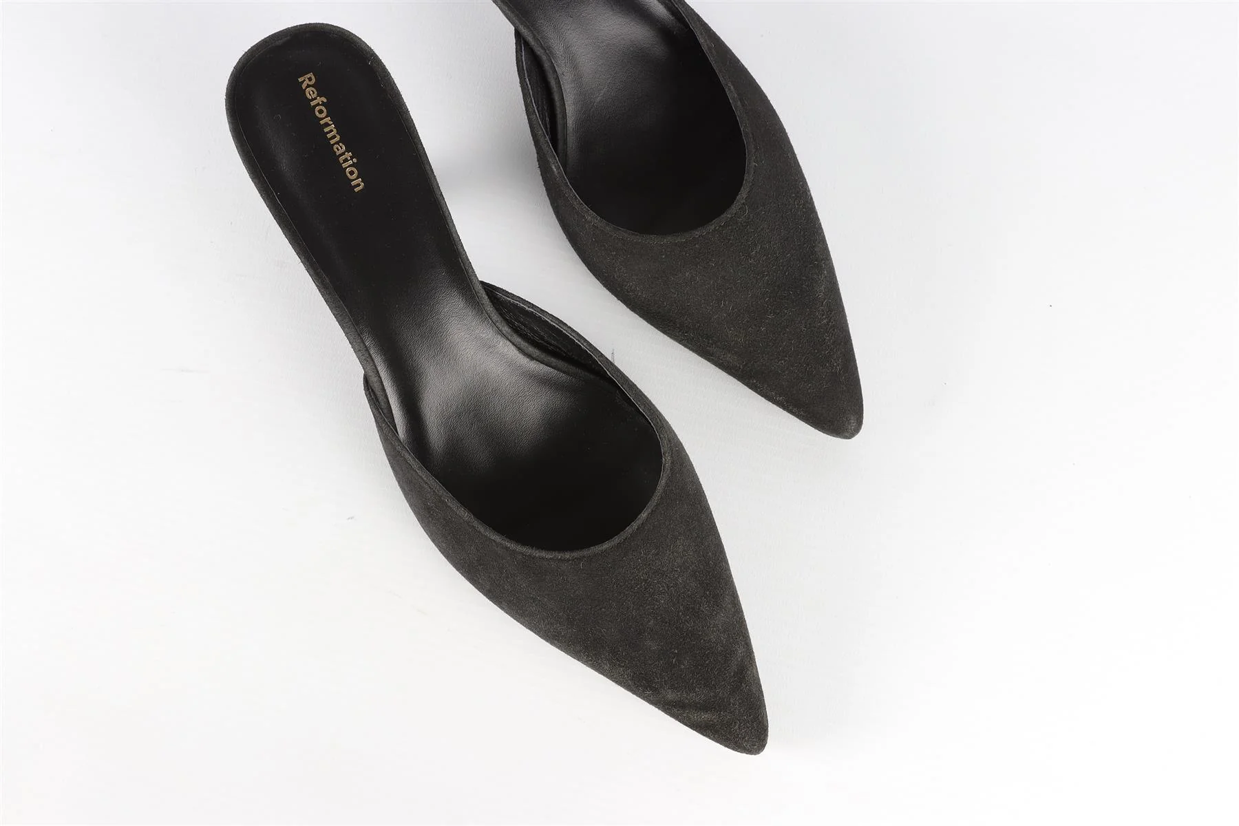 REFORMATION BLACK SUEDE MULES EU 37.5 UK 4.5 US 7.5 - Image 4