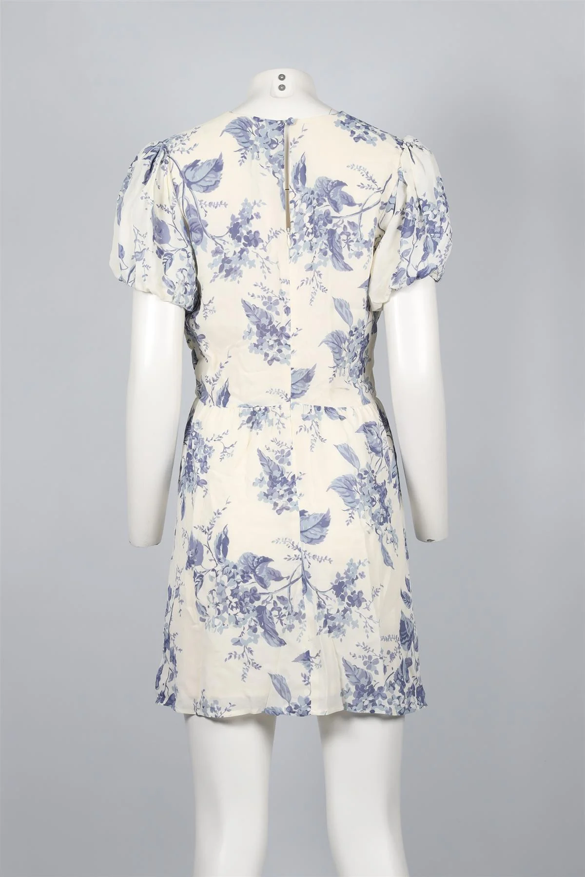 REFORMATION BLUE AND WHITE CREPE MINI DRESS US 10 UK 14 - Image 4