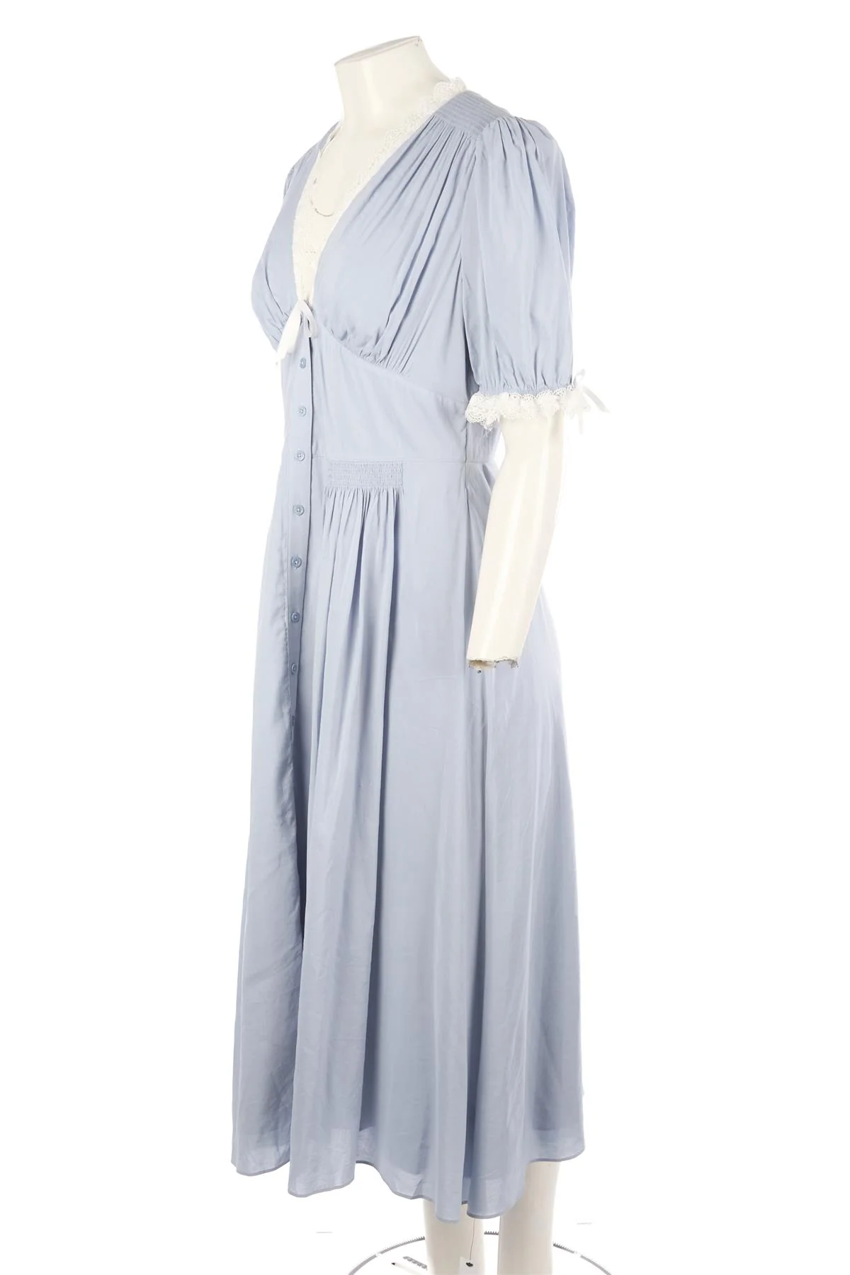 REFORMATION BLUE COTTON MAXI DRESS US 10 UK 14 - Image 3