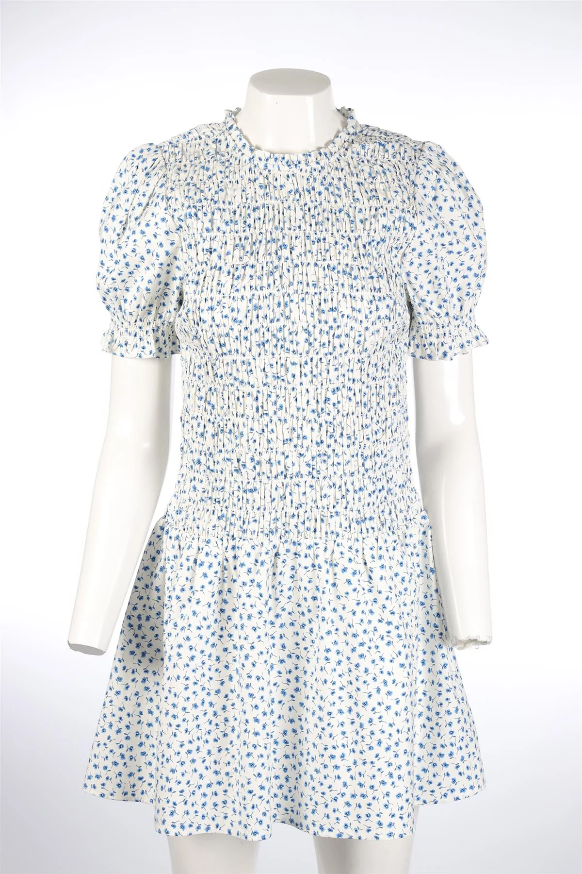 REFORMATION BLUE COTTON MINI DRESS US 10 UK 14 - Image 2