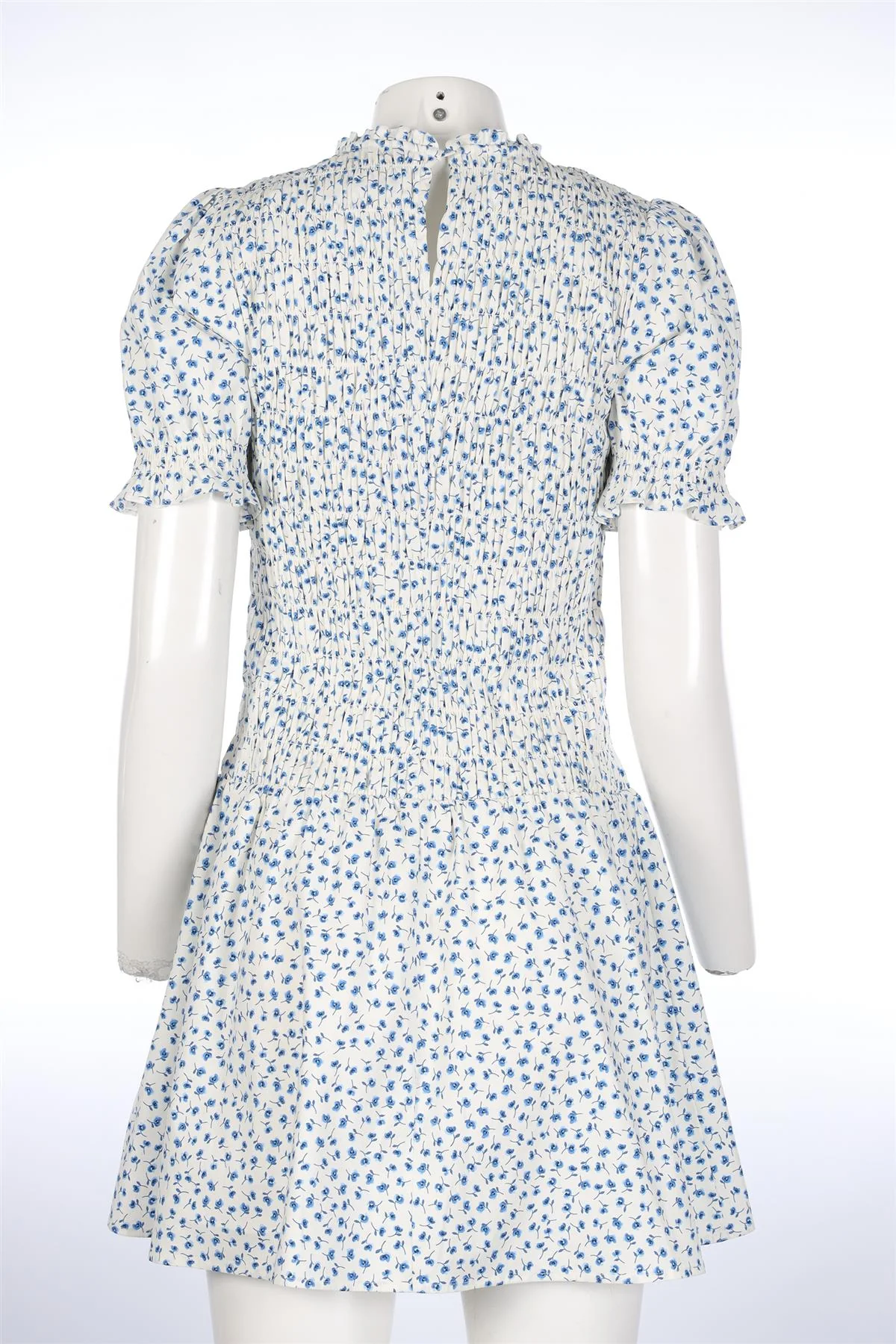 REFORMATION BLUE COTTON MINI DRESS US 10 UK 14 - Image 4