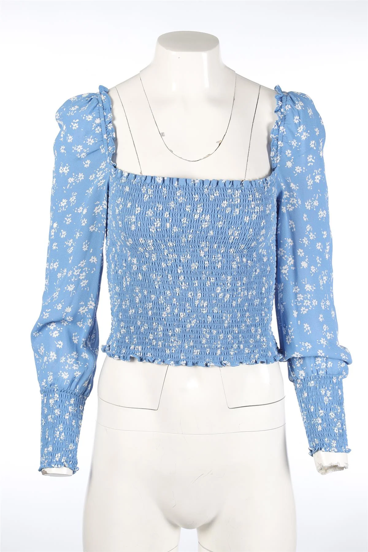 REFORMATION BLUE CREPE TOP SMALL - Image 2