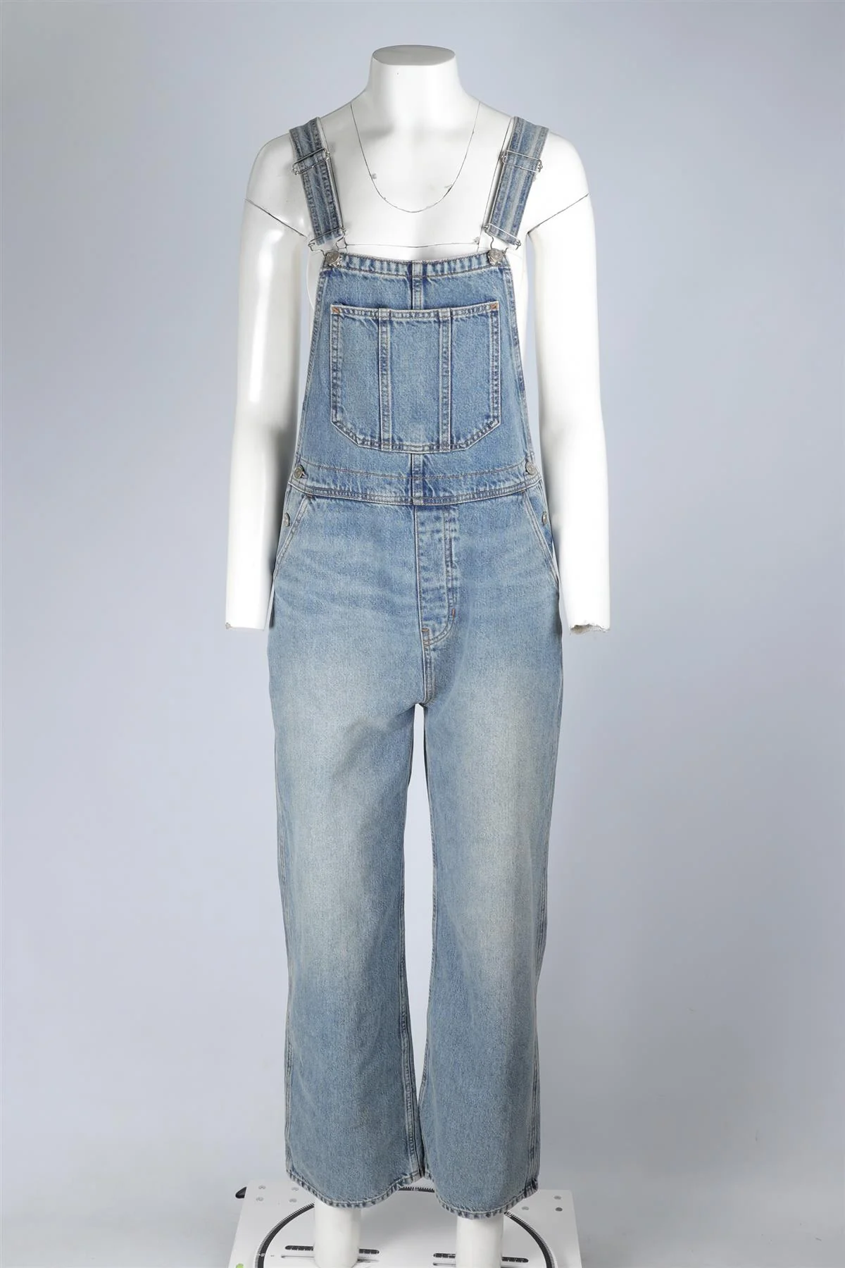 REFORMATION BLUE DENIM DUNGAREES US 2 UK 6 - Image 2
