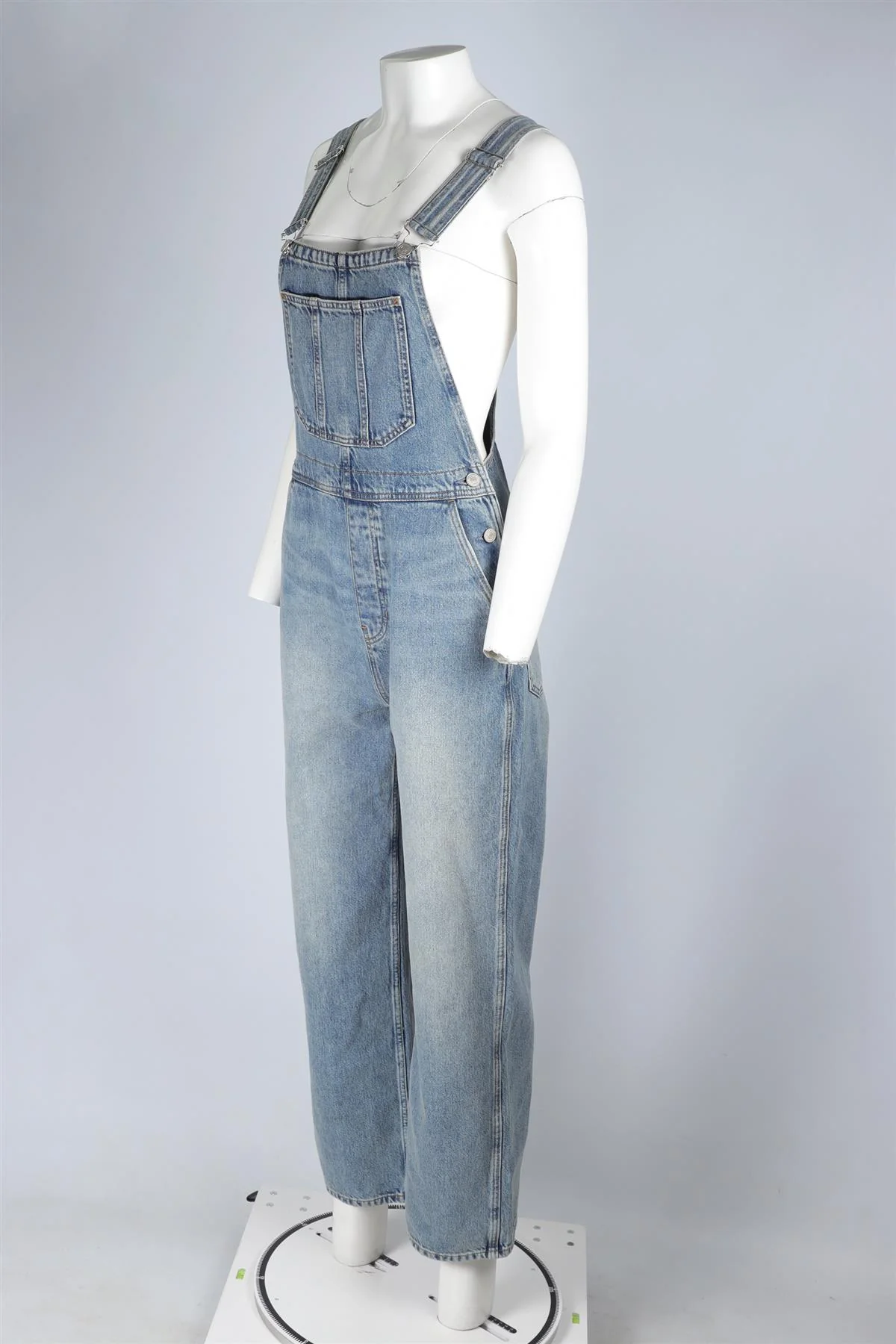 REFORMATION BLUE DENIM DUNGAREES US 2 UK 6 - Image 3