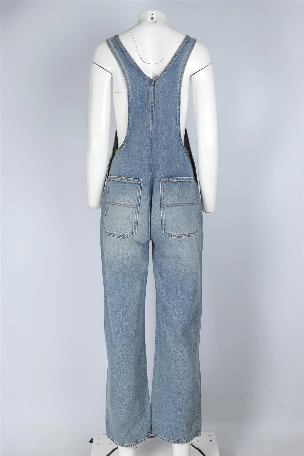 REFORMATION BLUE DENIM DUNGAREES US 2 UK 6 - Image 4