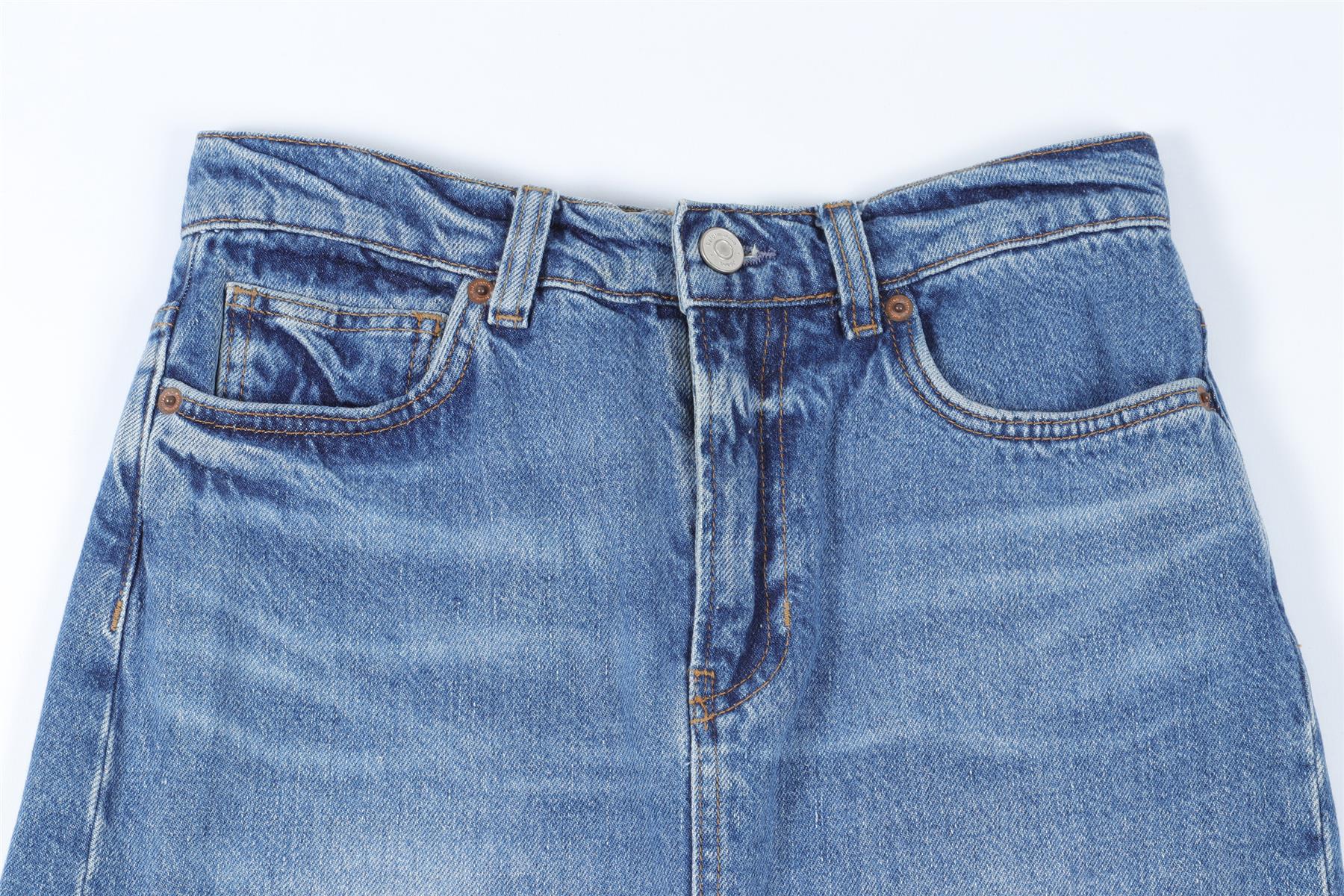 REFORMATION BLUE DENIM MAXI SKIRT W24 UK 6 - Image 3
