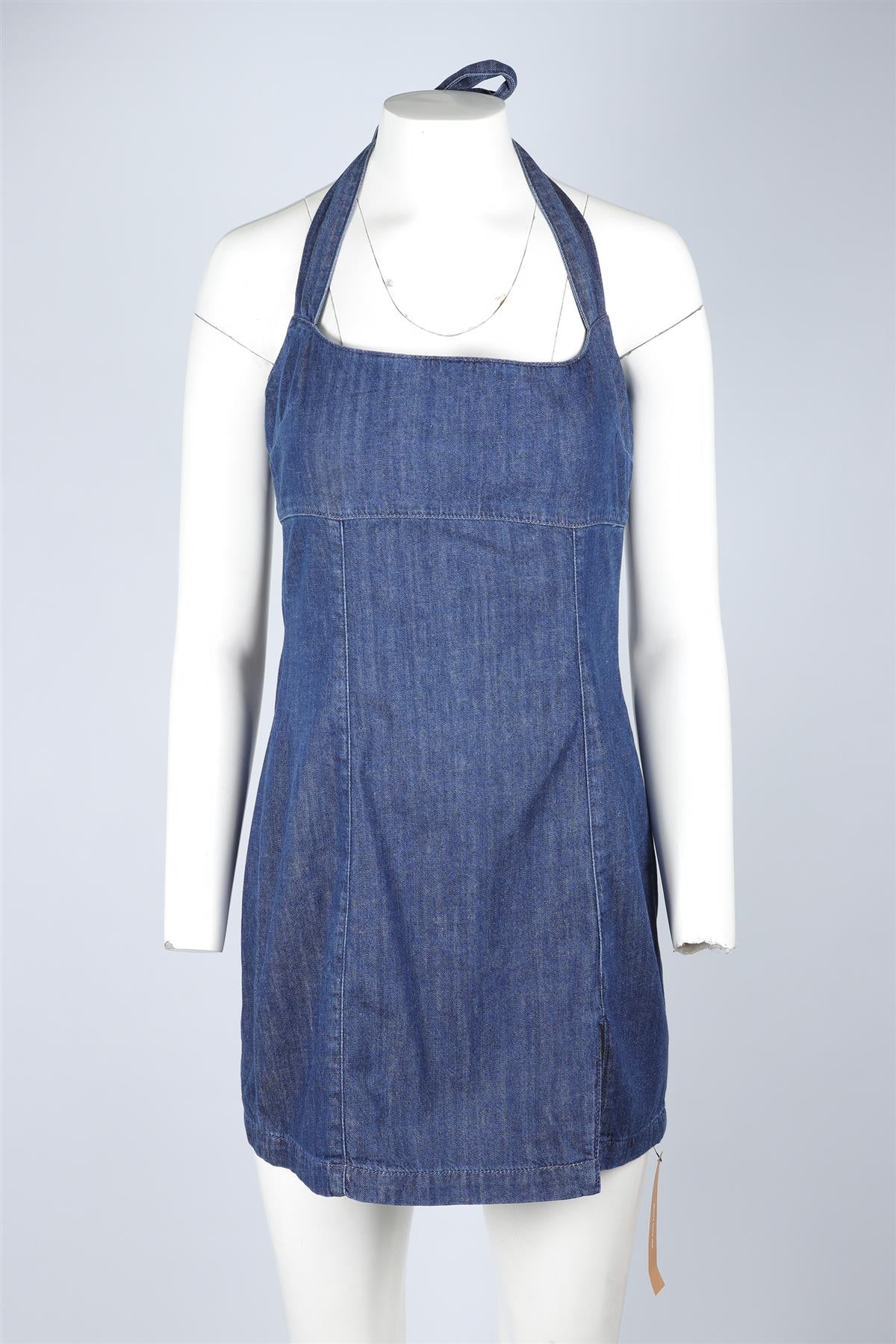 REFORMATION BLUE DENIM MINI DRESS US 4 UK 8 - Image 2