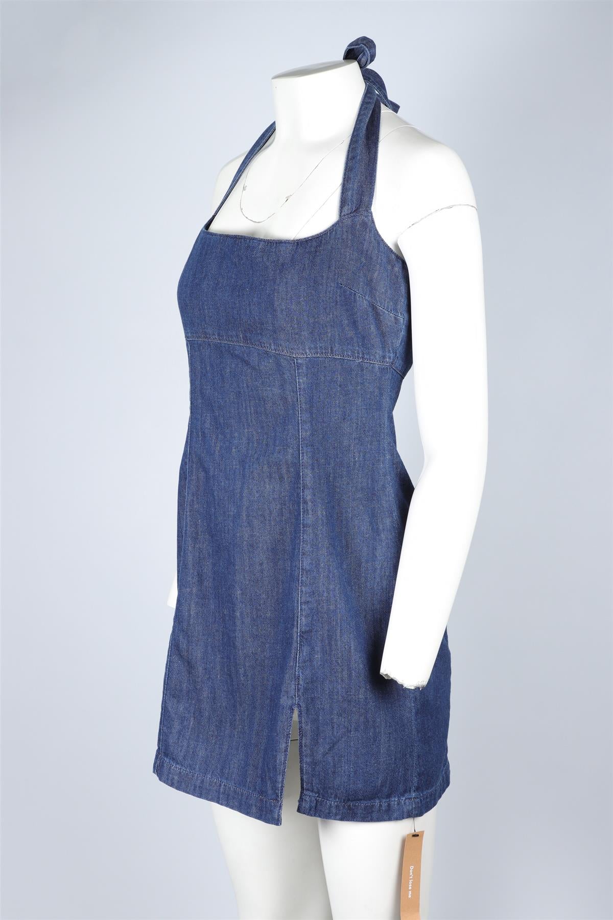 REFORMATION BLUE DENIM MINI DRESS US 4 UK 8 - Image 3