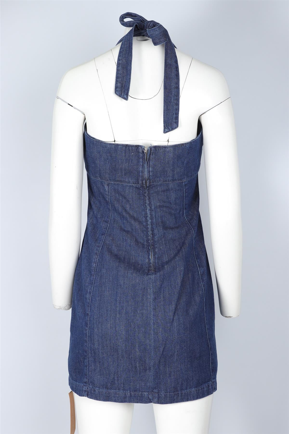 REFORMATION BLUE DENIM MINI DRESS US 4 UK 8 - Image 4