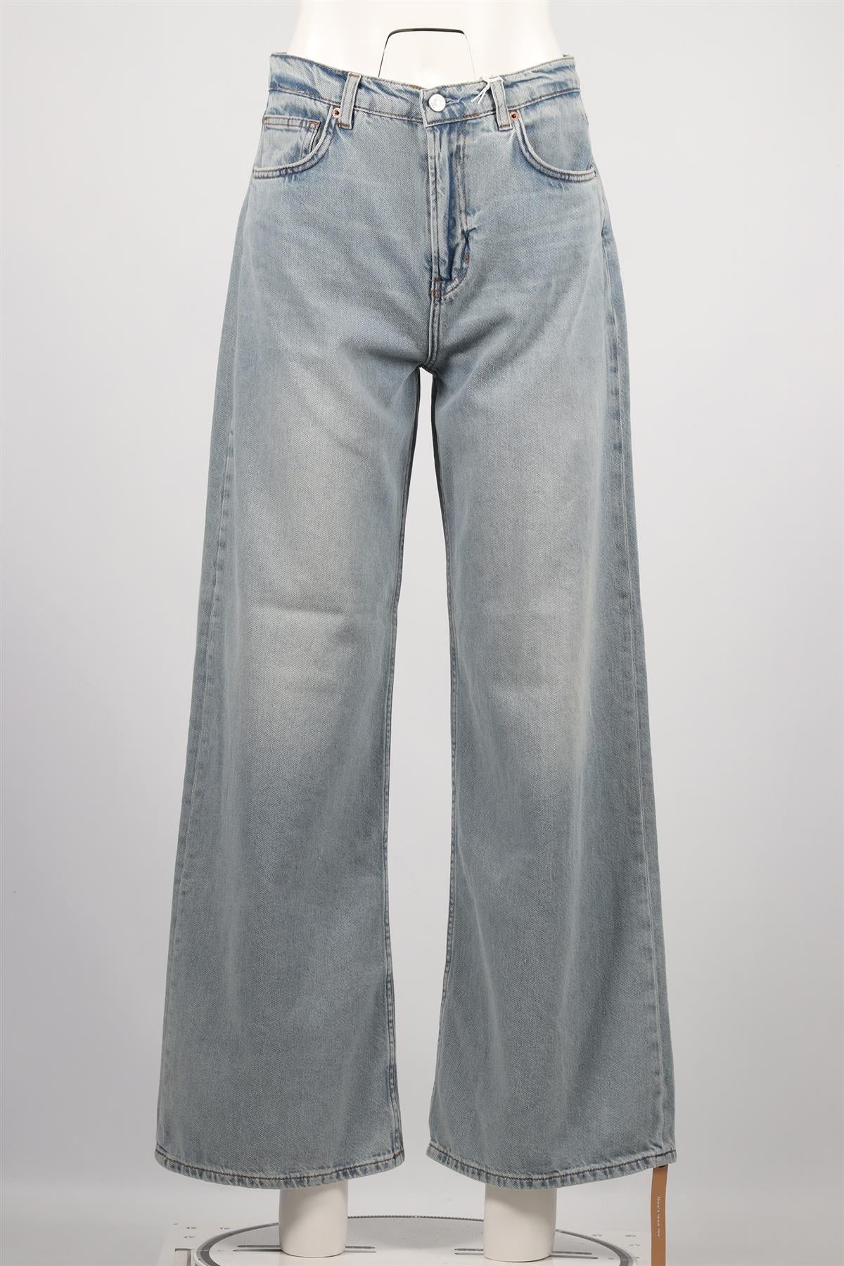 REFORMATION BLUE HIGH RISE WIDE LEG JEANS W28 UK 10 - Image 2