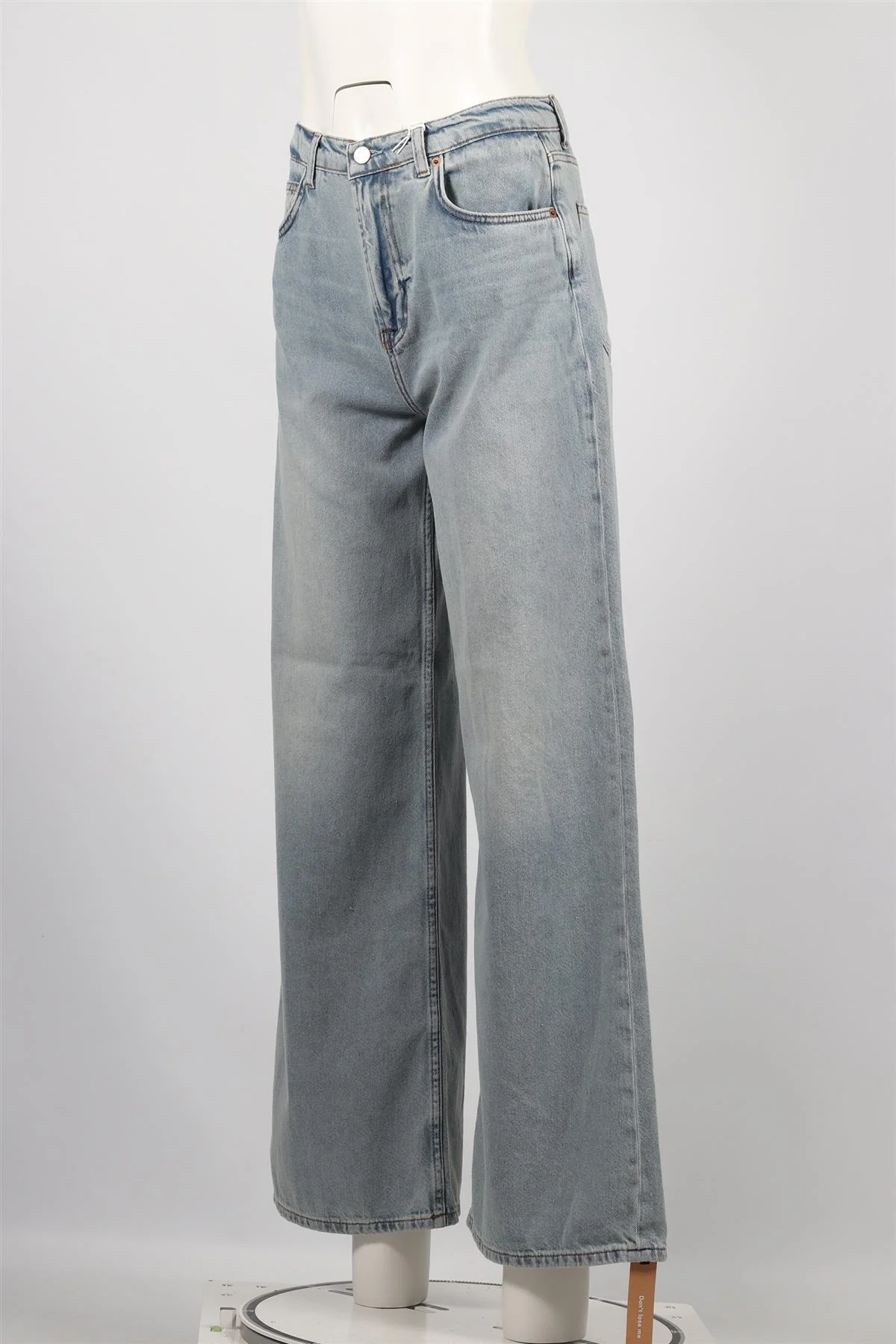 REFORMATION BLUE HIGH RISE WIDE LEG JEANS W28 UK 10 - Image 3