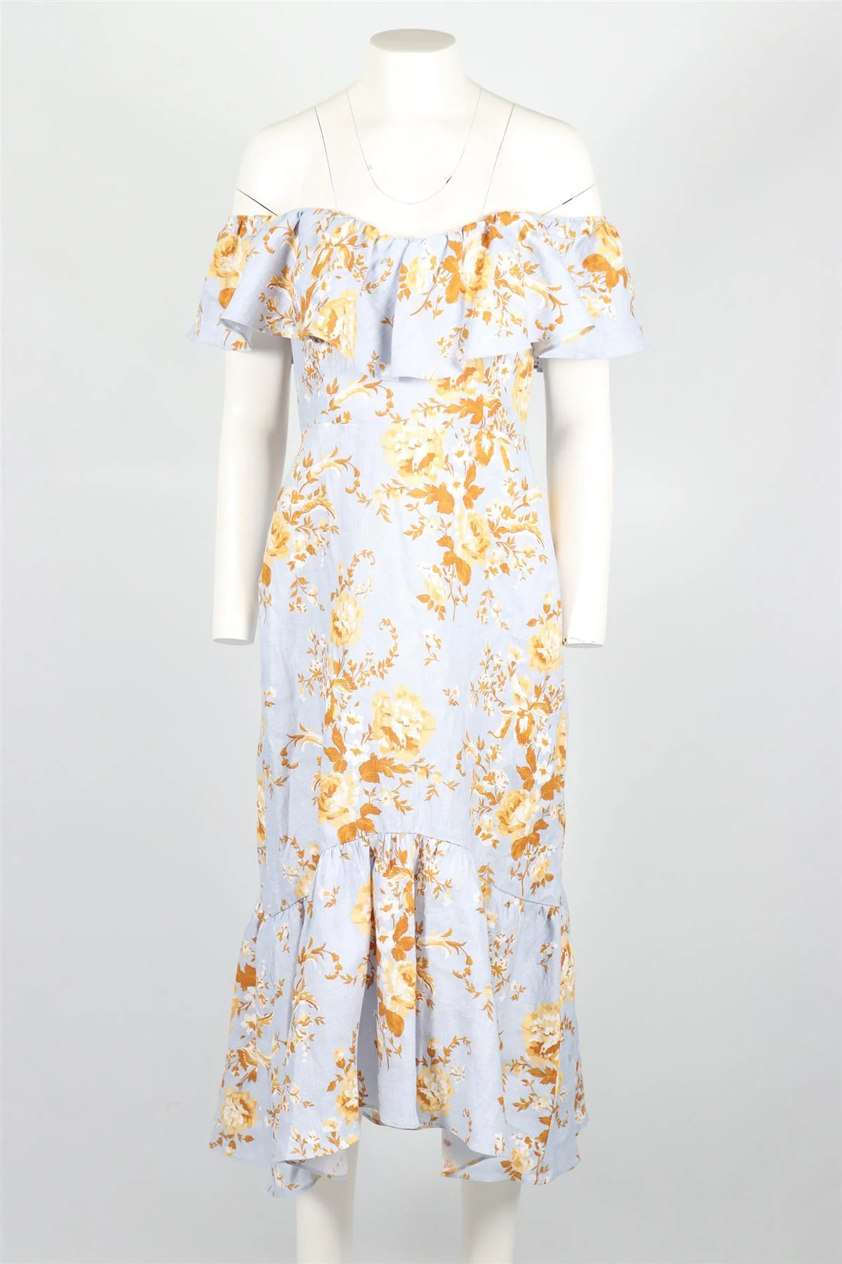 REFORMATION BLUE LINEN MIDI DRESS US 8 UK 12 - Image 2