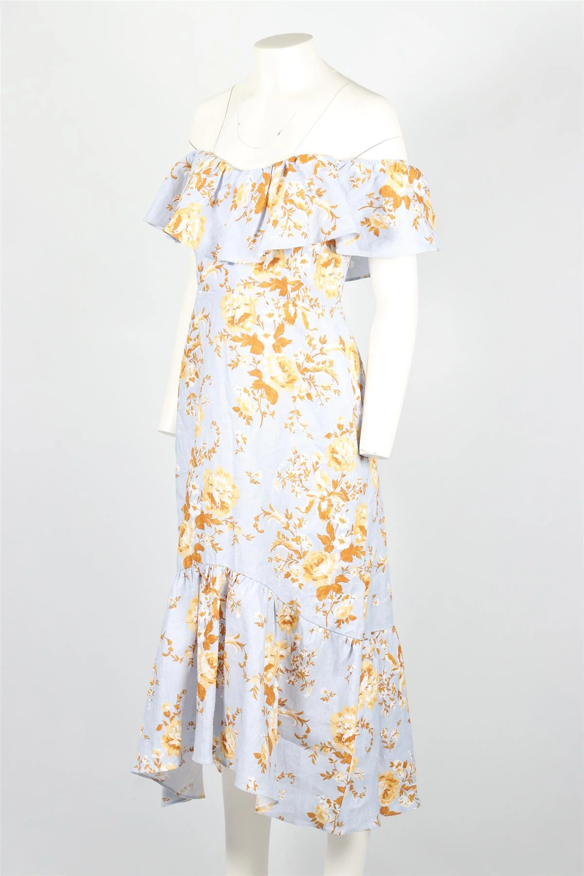 REFORMATION BLUE LINEN MIDI DRESS US 8 UK 12 - Image 3